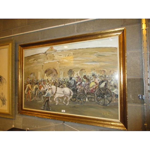 .... Torres, Painting, Spanish Celebration Scene, 69x105cm