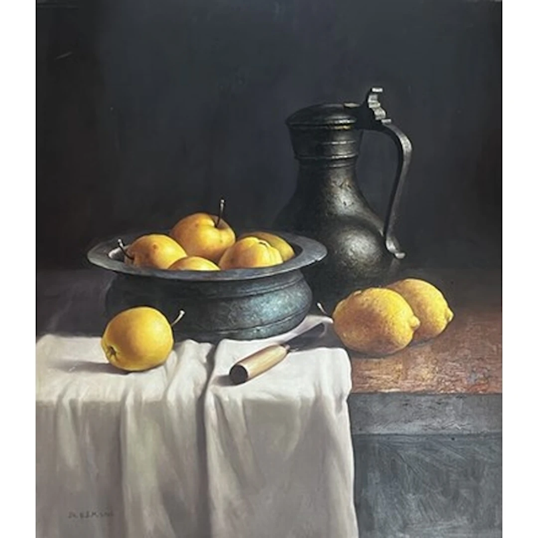 Sh. N. S. M. Unsigned still life depicting pewter tankard a...