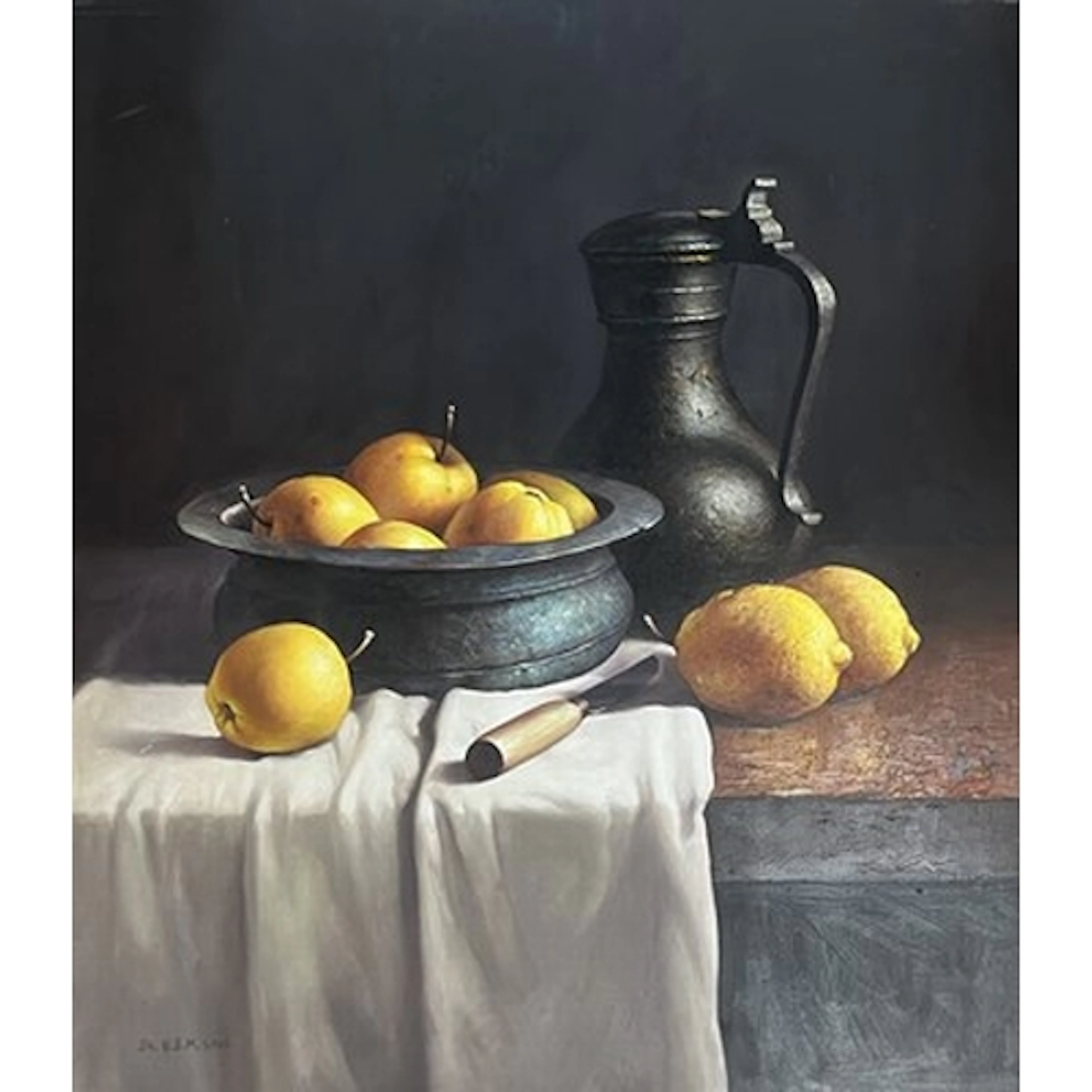 Sh. N. S. M. Unsigned still life depicting pewter tankard a...