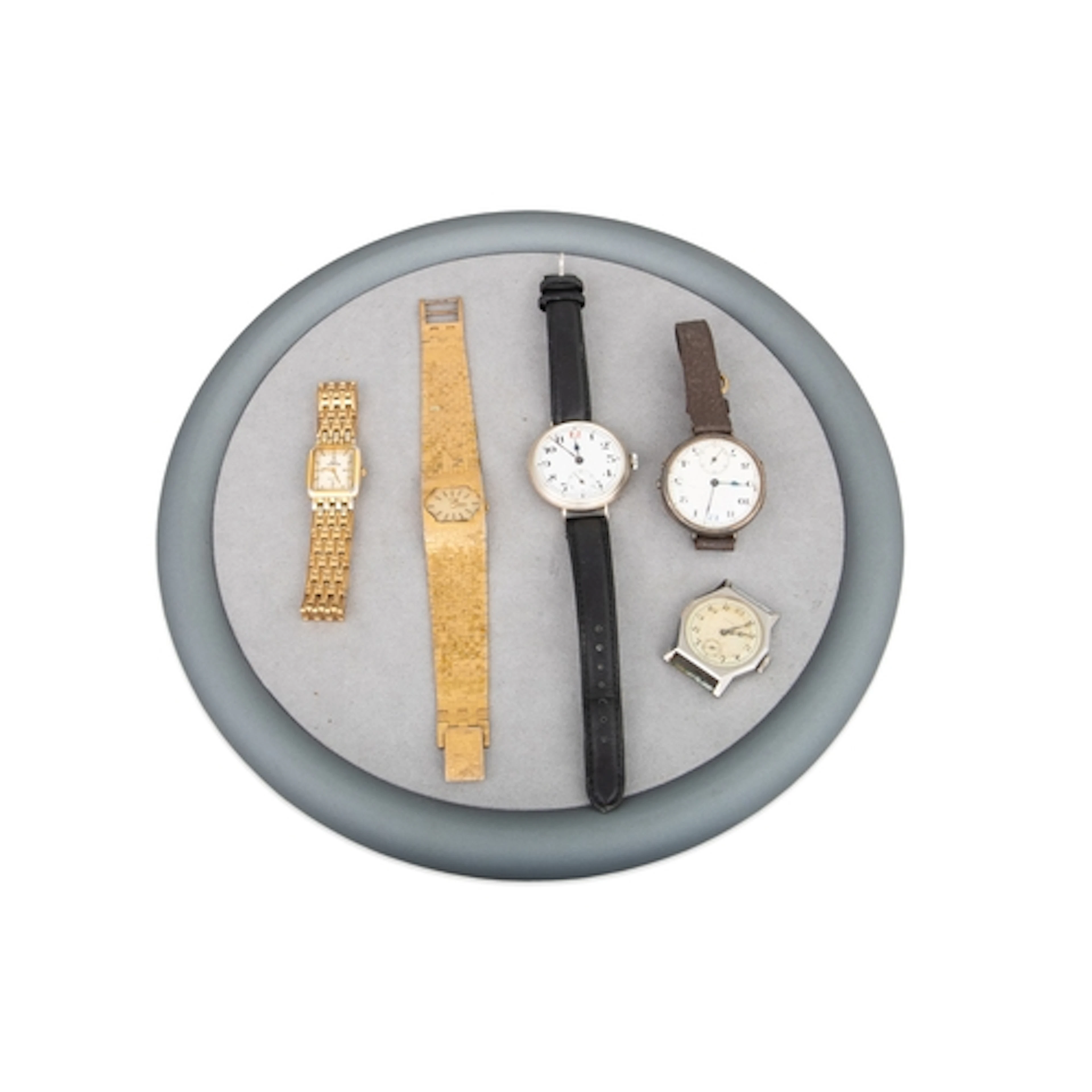 A COLLECTION OF WATCHES, comprising two vintage silver cased...