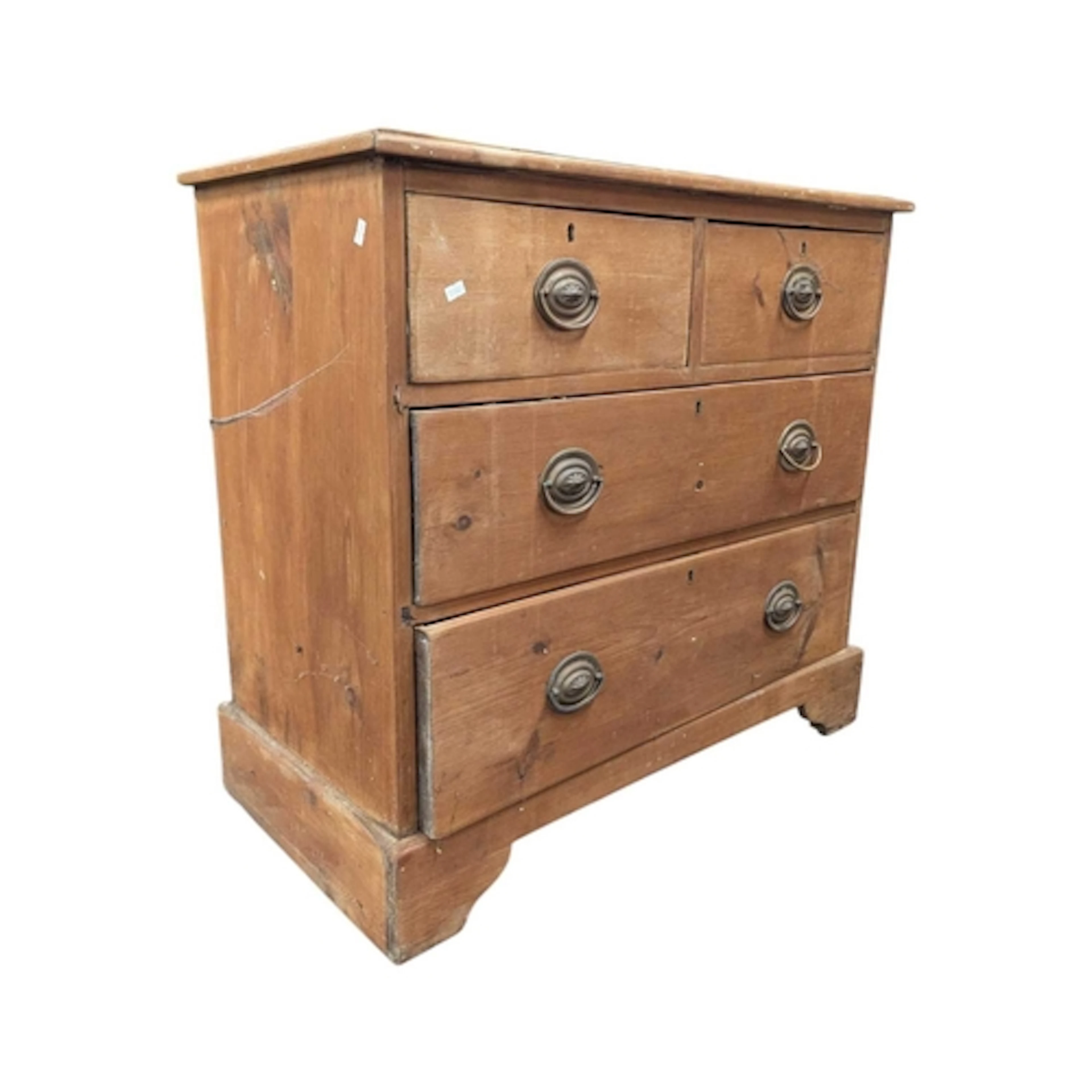 Victorian 19th century country pine 2 over 2 chest of drawer...