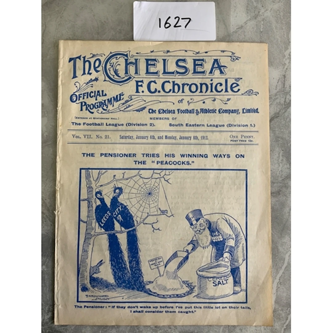 1911 - 1912 Chelsea v Leeds City Football Programme: Excelle...