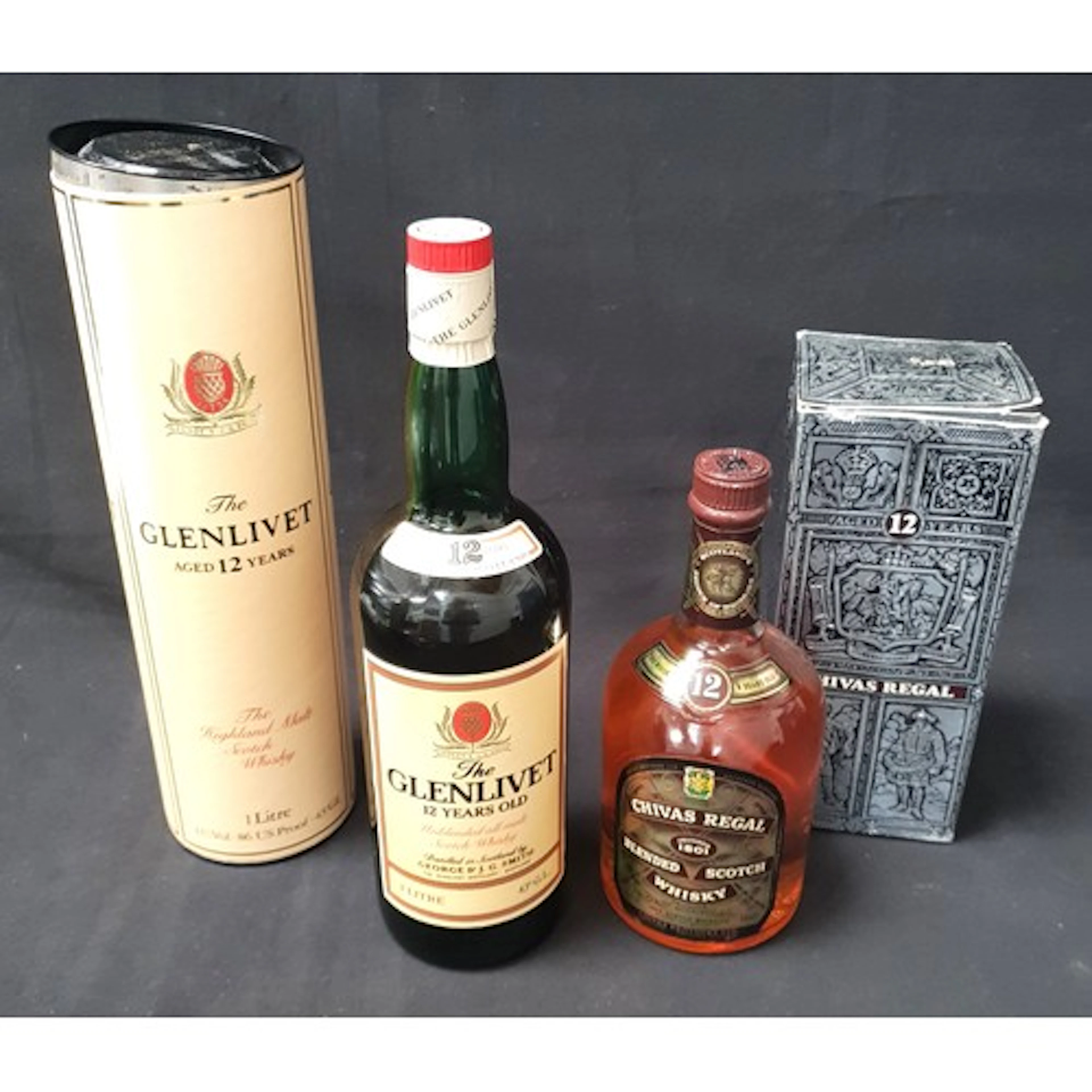 TWO BOTTLES OF SCOTCH WHISKY comprising Glenlivet 12 year ol...