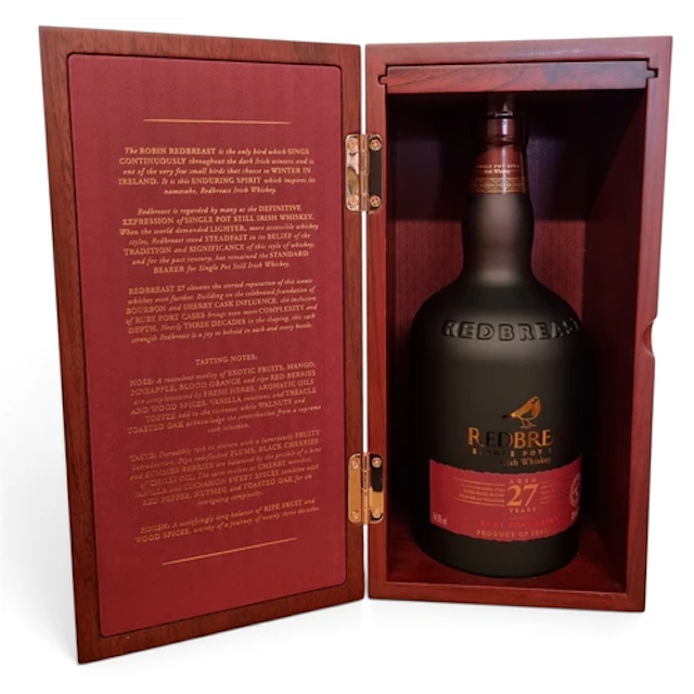 A Redbreast Single Pot Still 27 Year Old Irish Whiskey.