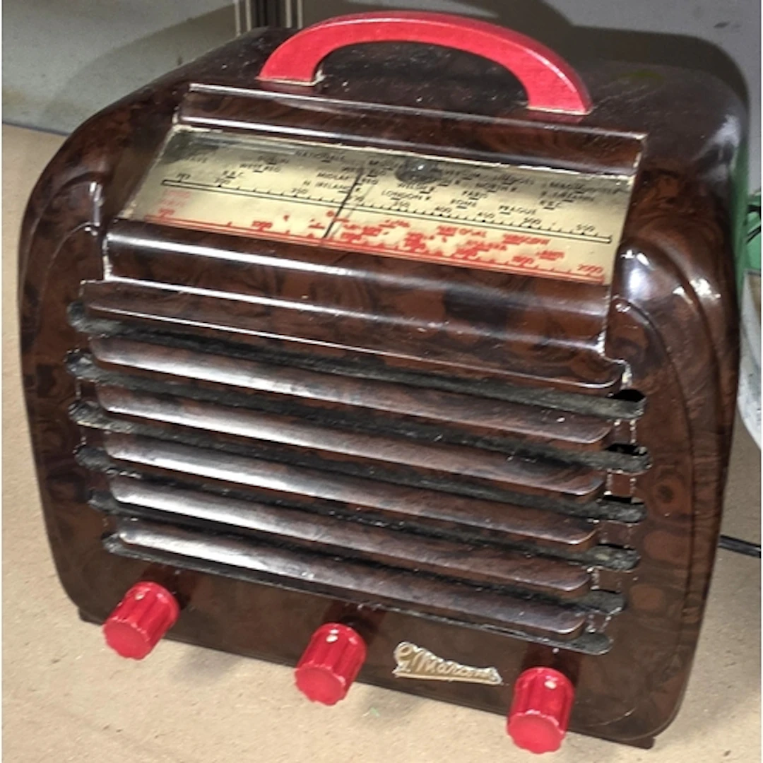 A late 1940's Bakelite radio Marconi Phone companion T15DA