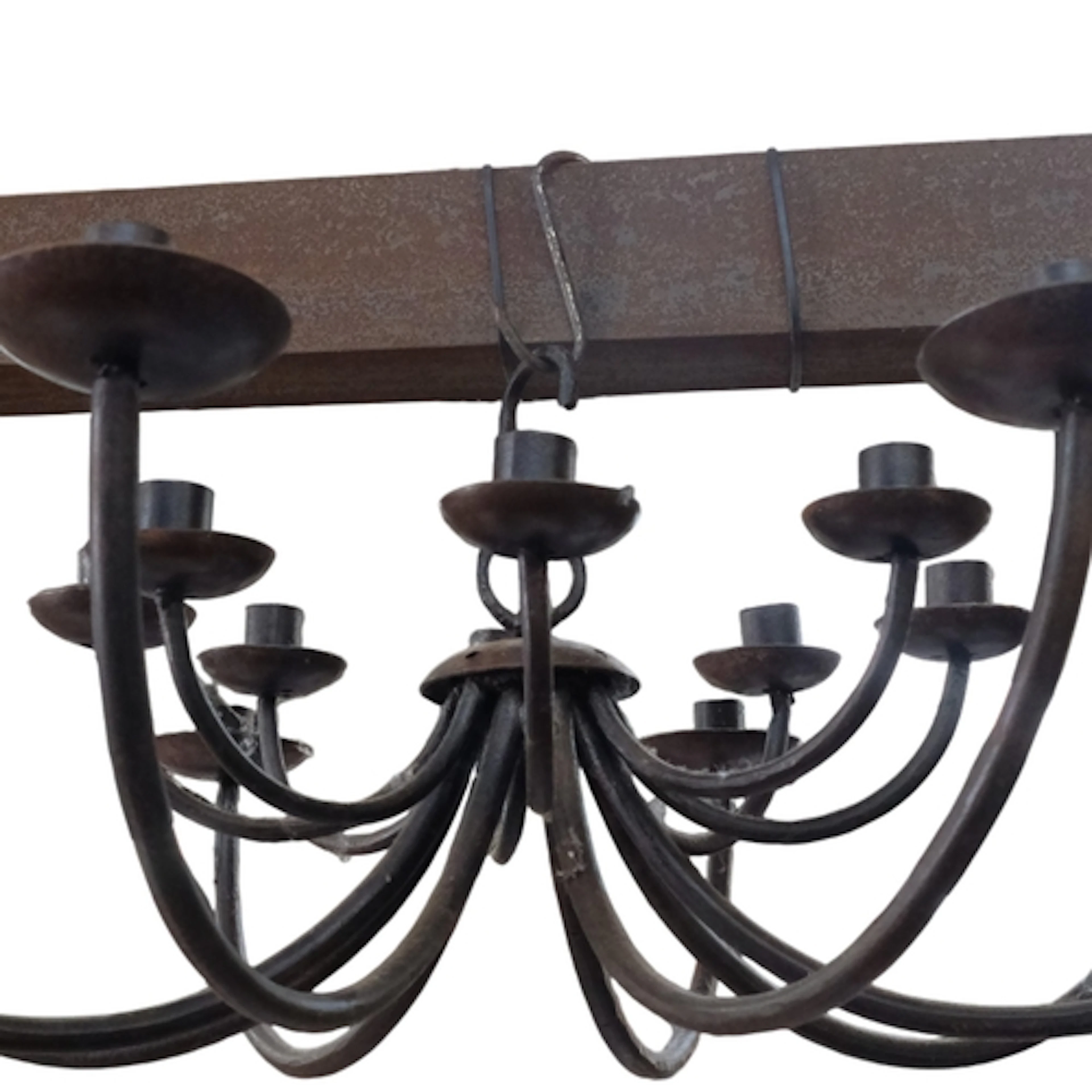A Gothic style iron 16-branch chandelier
