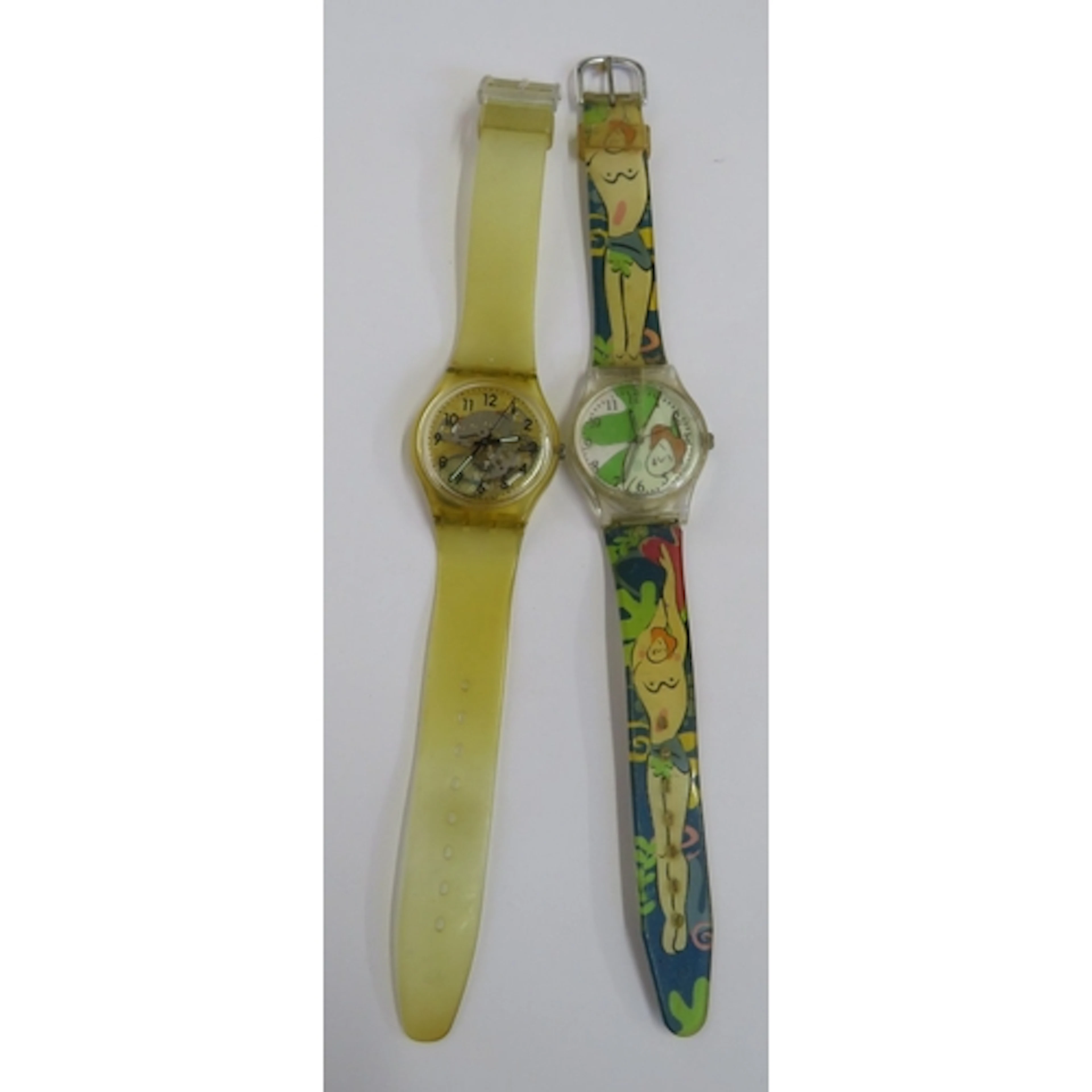 1990s Love Bite Swatch Watch & Swatch Skeleton Jelly Watch (...