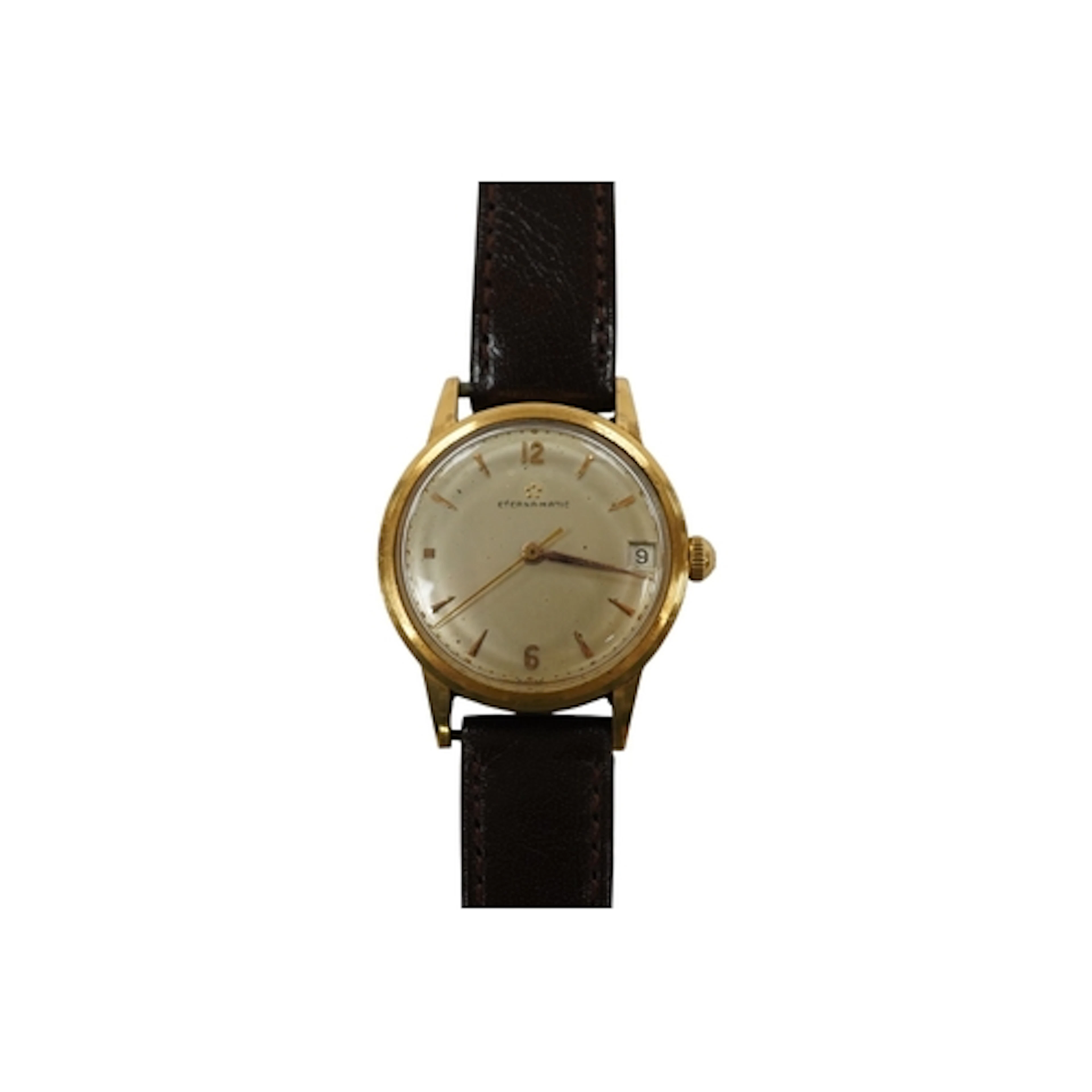 A gentleman's 18k Eterna-Matic wrist watch, with baton and A...