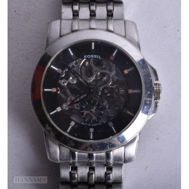 Fossil Skeleton Automatic Watch Working. 3.75 cm wide.