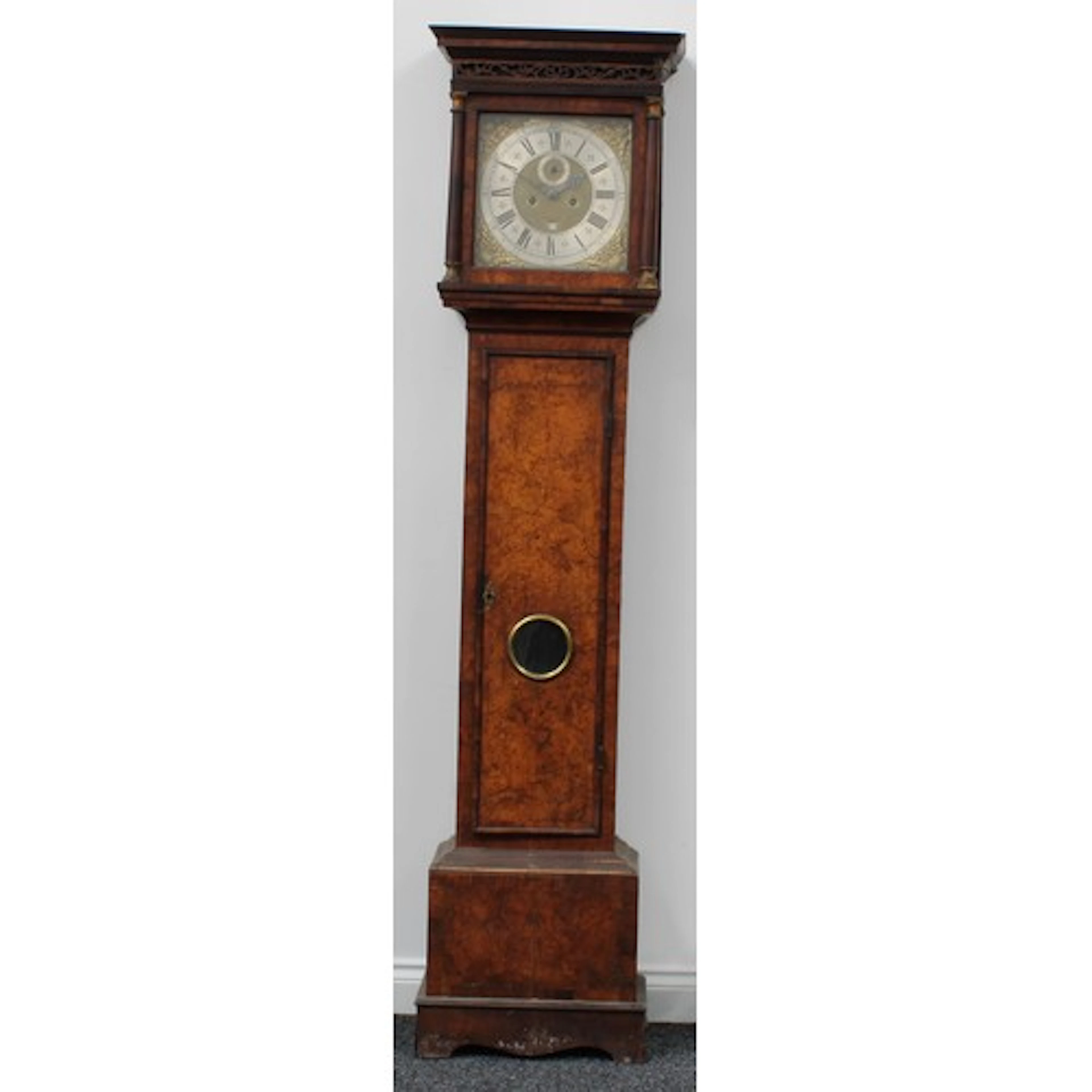 An 18th century walnut longcase clock, 30.5cm square brass d...
