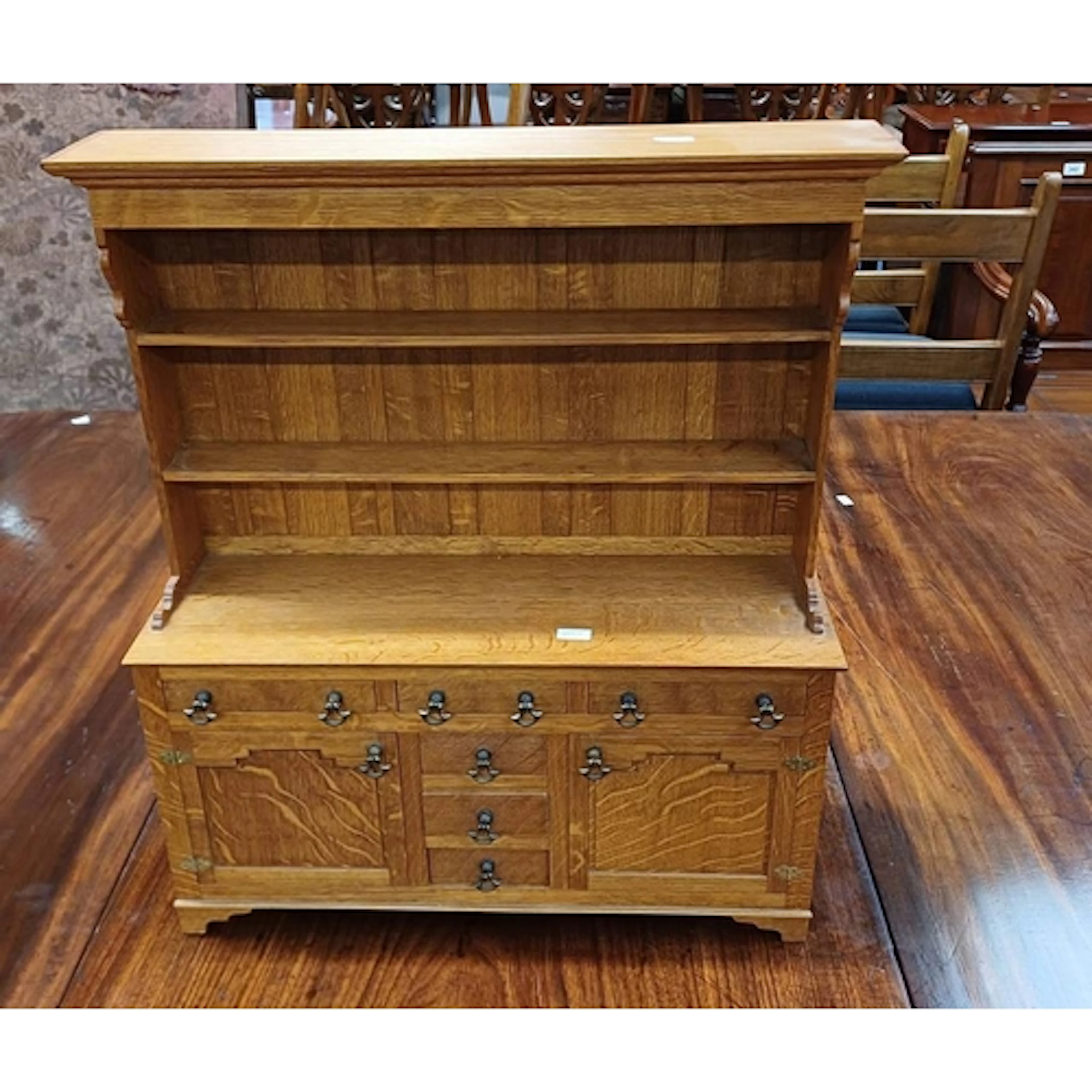 OAK DOLL'S WELSH DRESSER WITH SHELF BACK OVER 6 DRAWERS & 2 ...