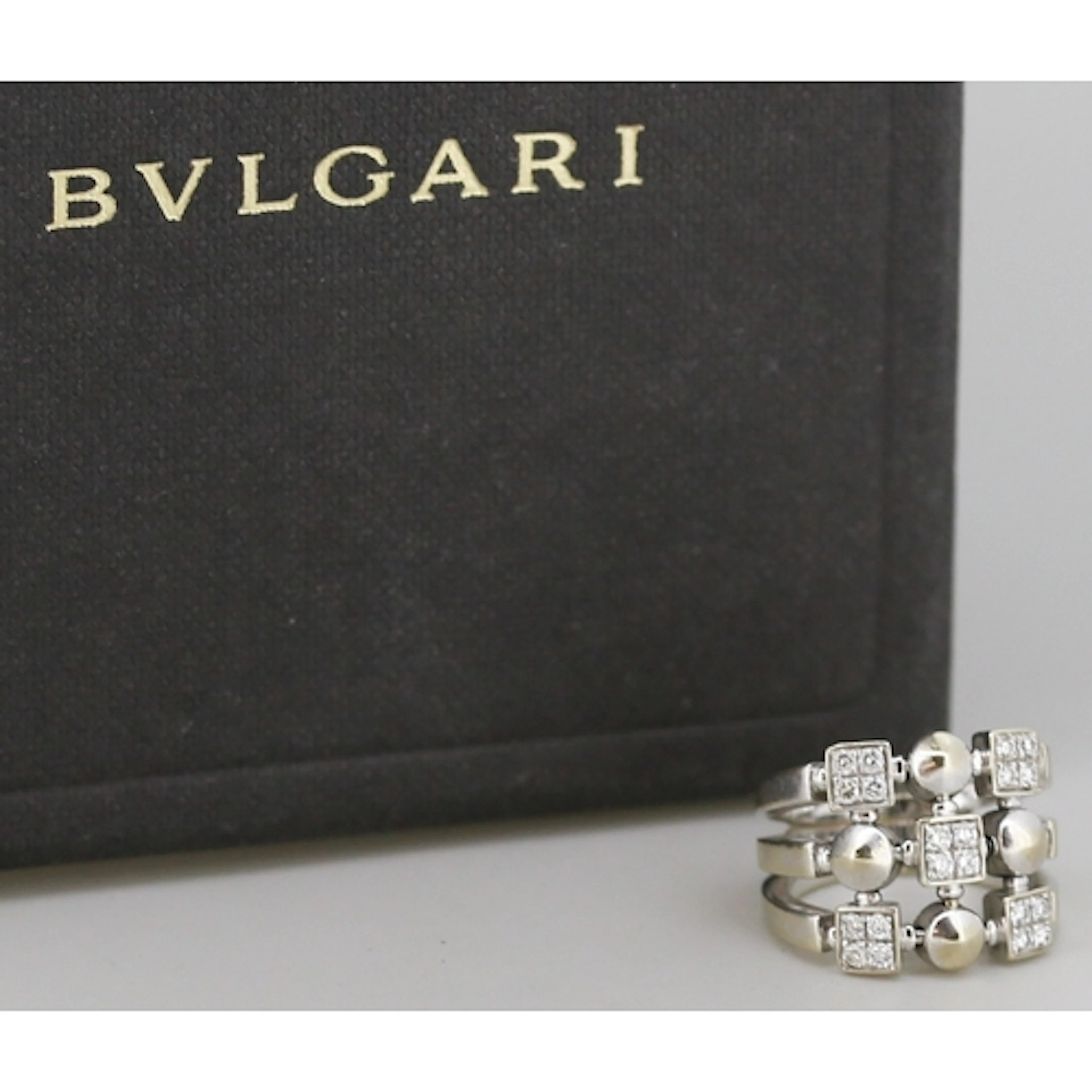 BVLGARI Unusual Form Diamond Cluster Set Ring Mounted in 18 ...