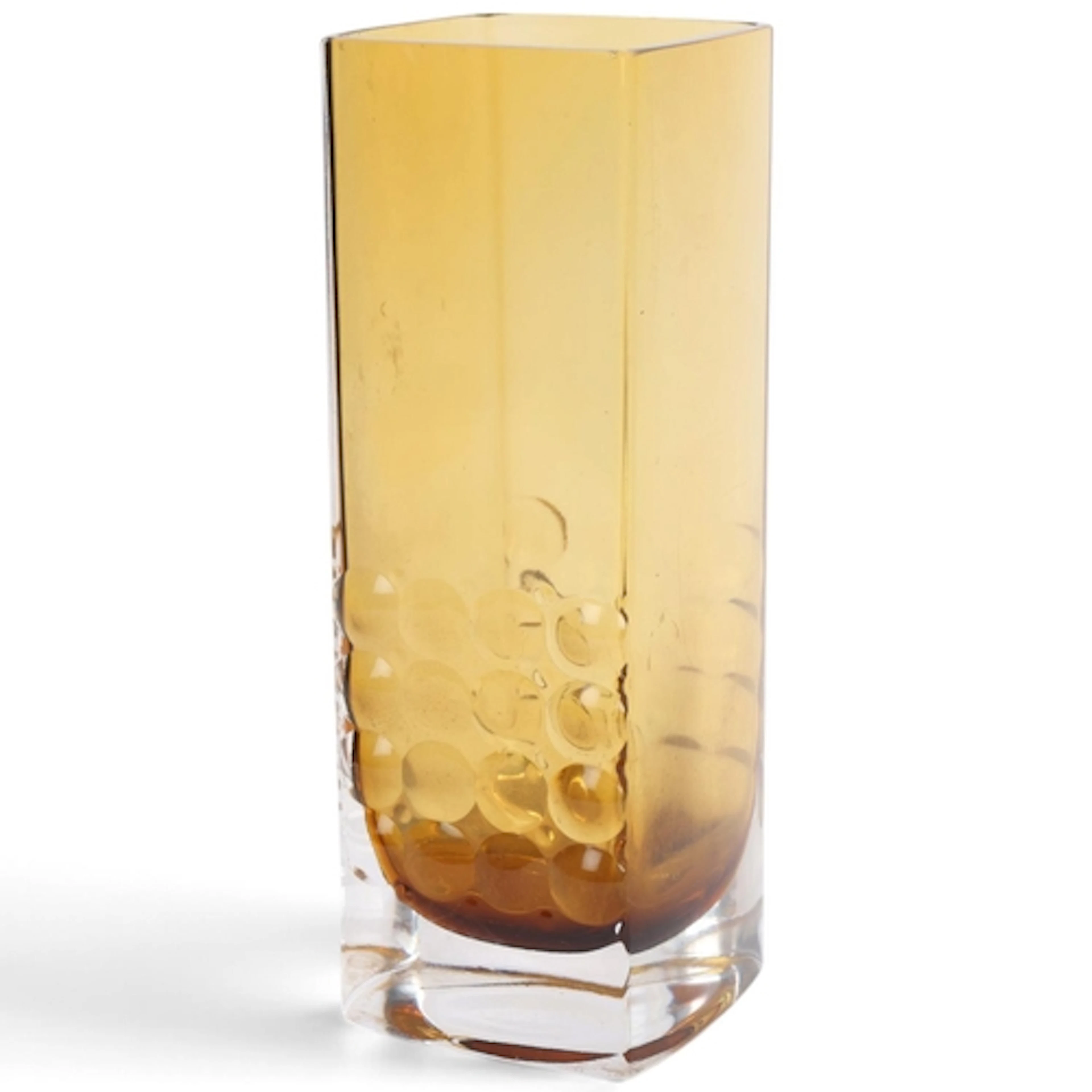 A mid-century amber glass vase in the manner of TAMARA ALADI...