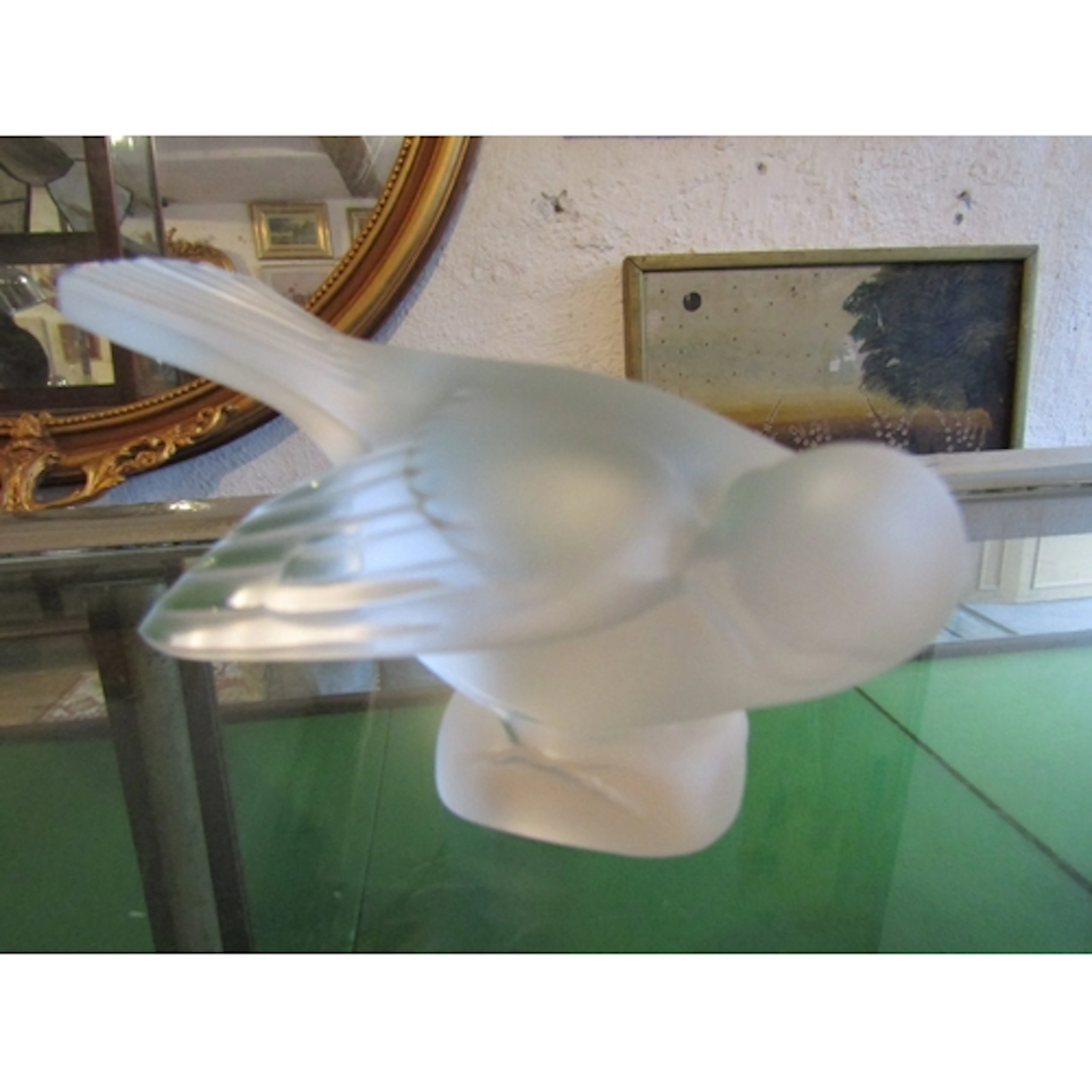 Lalique Swallow Figure Finely Decorated Crystal
