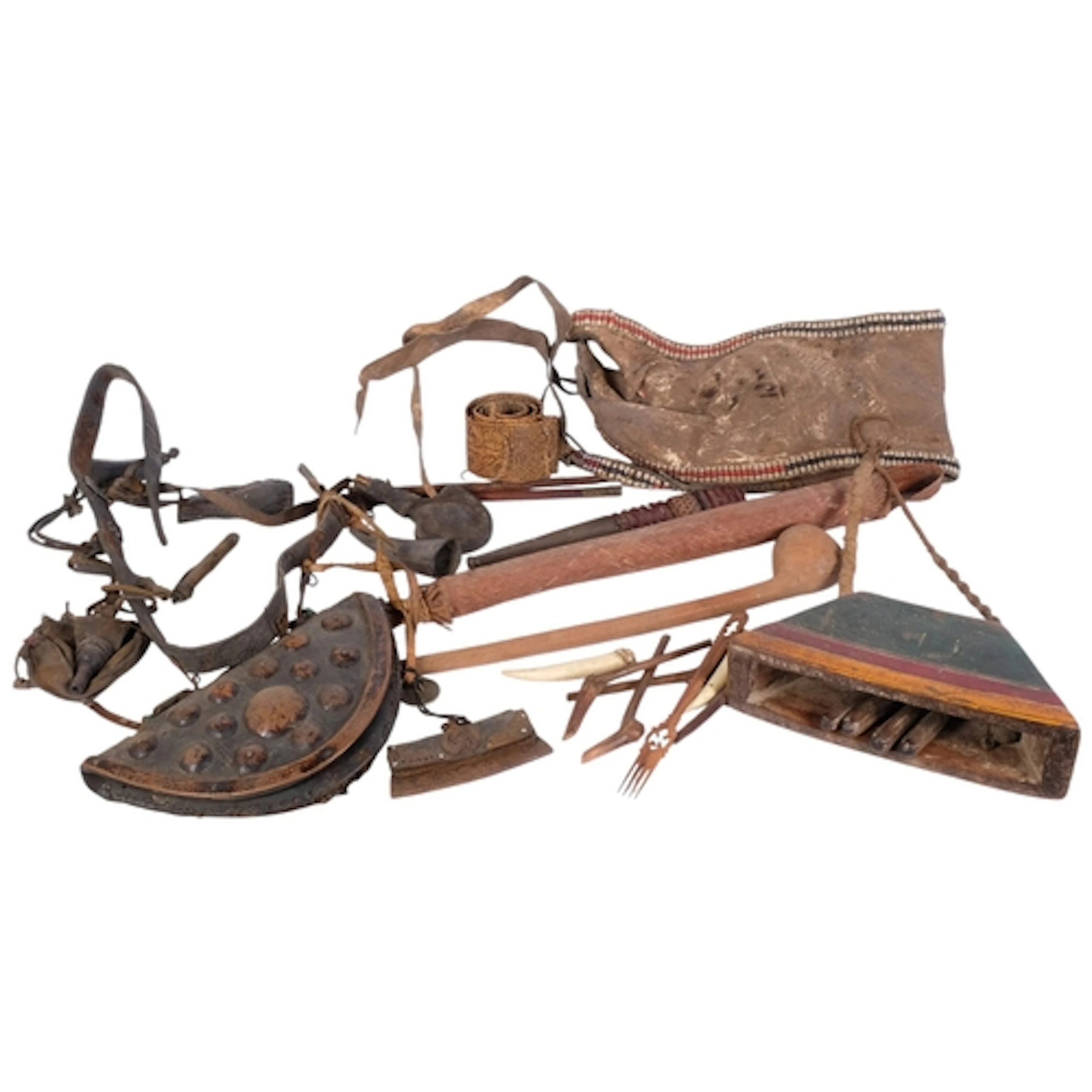 Mixed Lot of Tribal items, including African painted wood li...