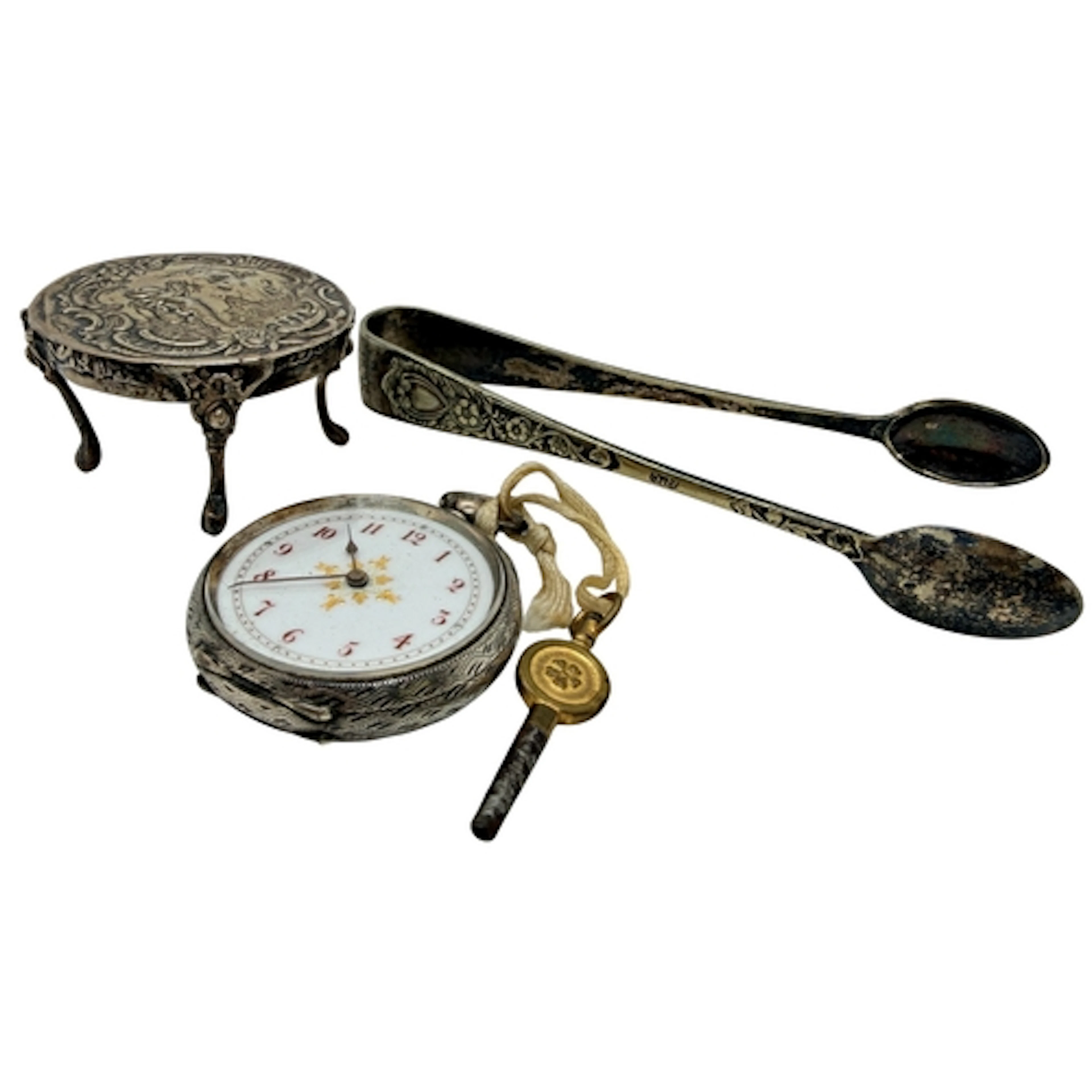 A German Hanau silver miniature dolls house table, with impo...