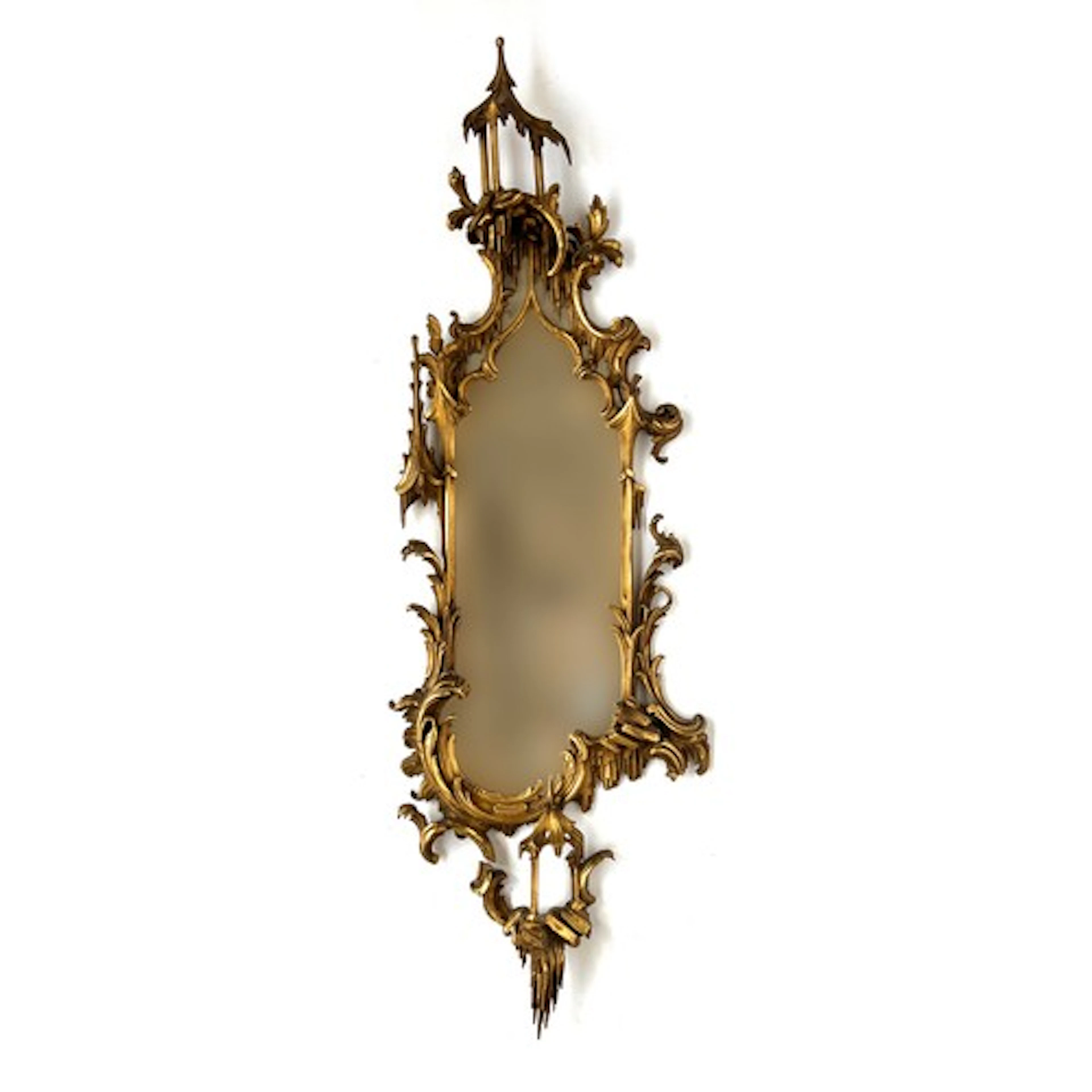 An 18th century gilt wood mirror carved in Chinese Chippenda...