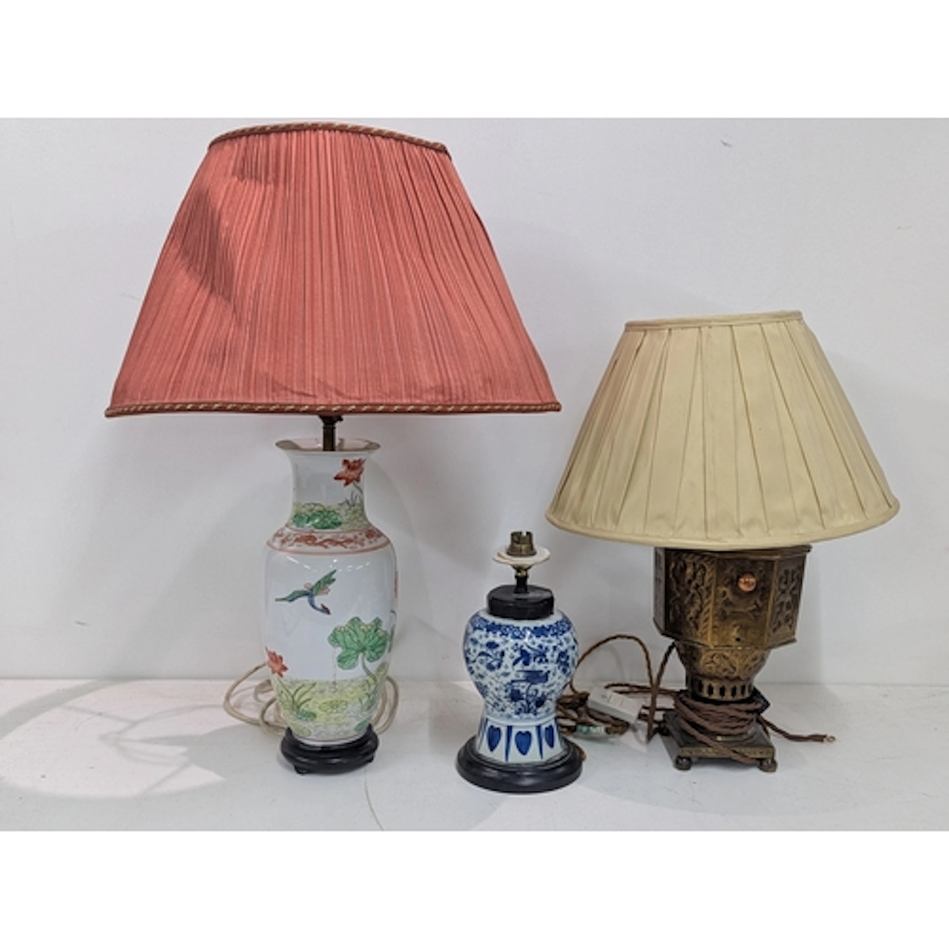 Three table lamps to include a late 18th/early 19th century ...
