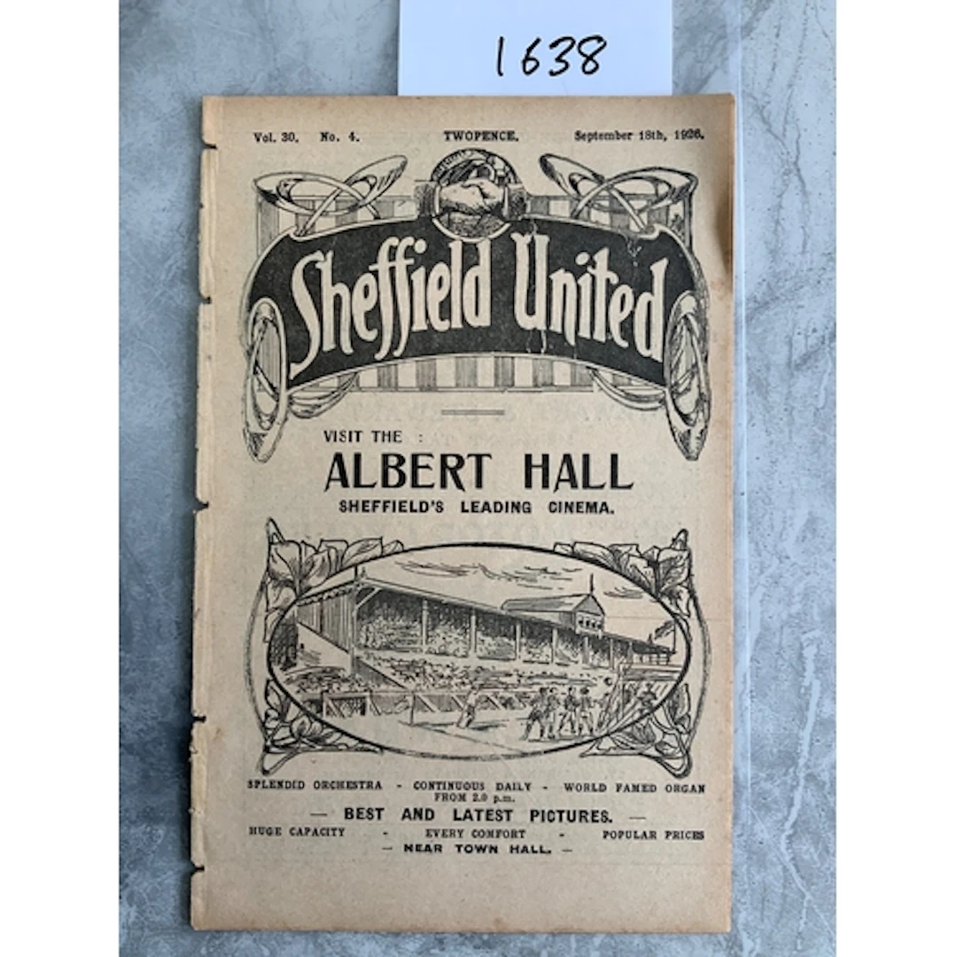 1926 - 1927 Sheffield United v Leeds United Football Program...