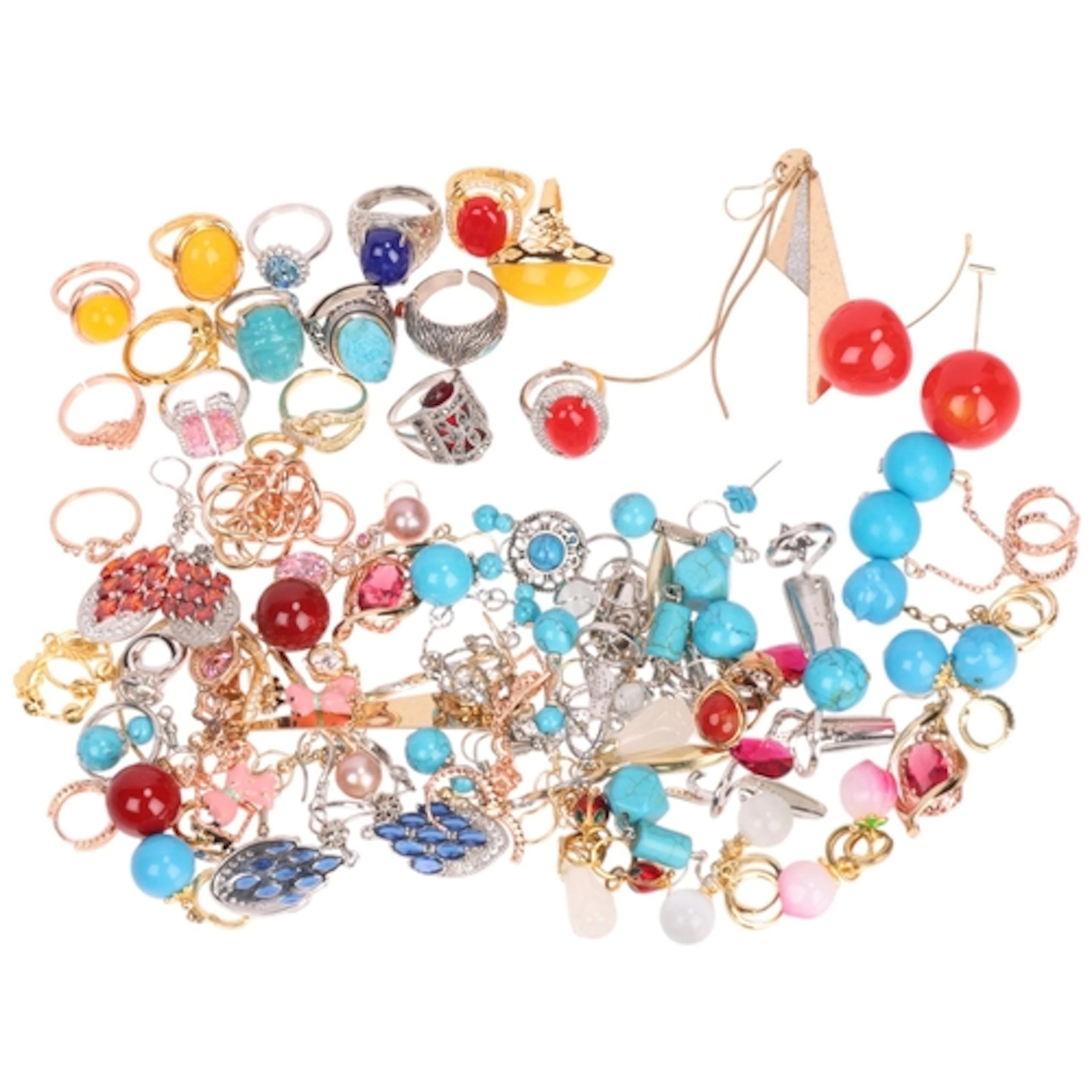 A quantity of 925 silver and costume jewellery, including ea...