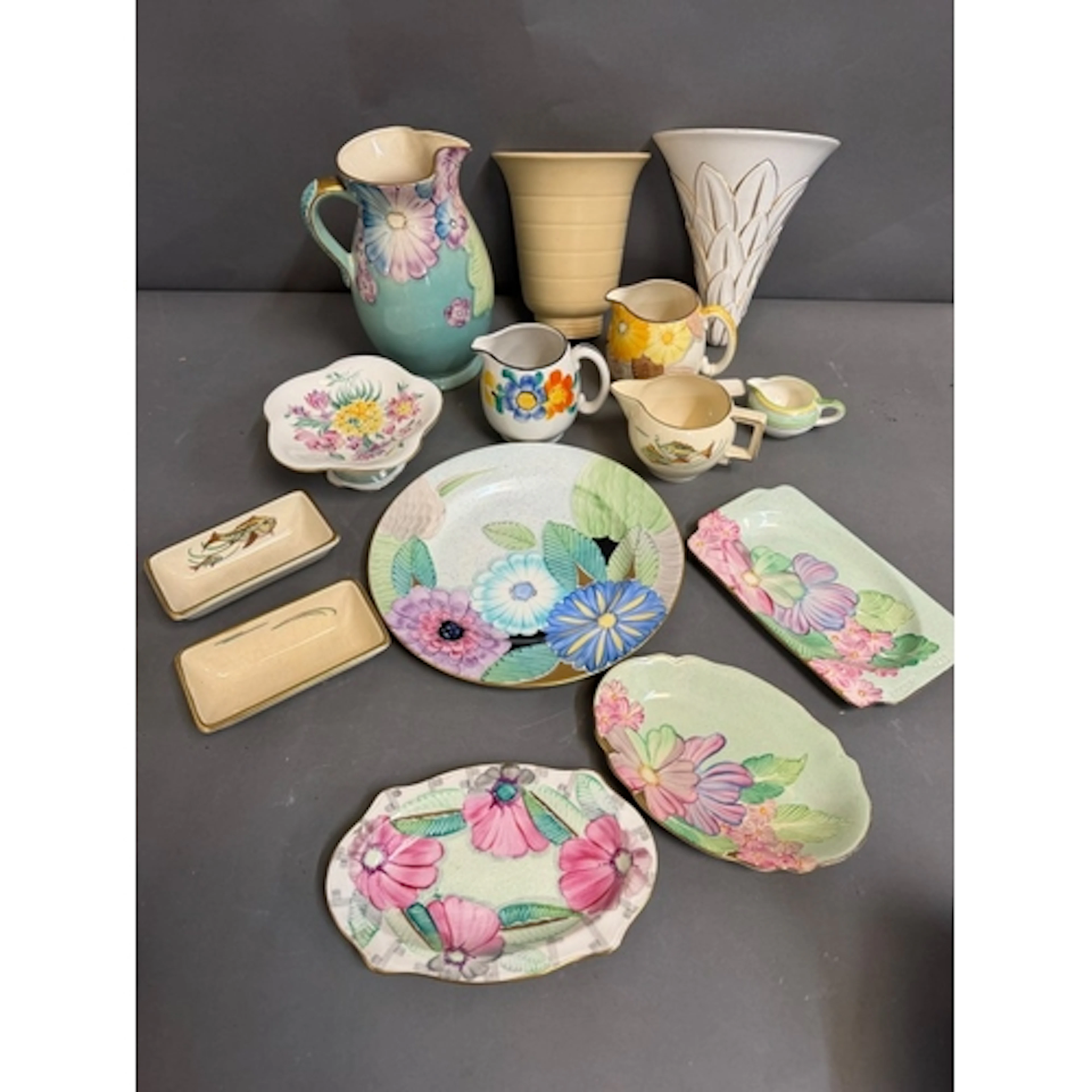 A selection of Gray's pottery to include vases, plates etc ...