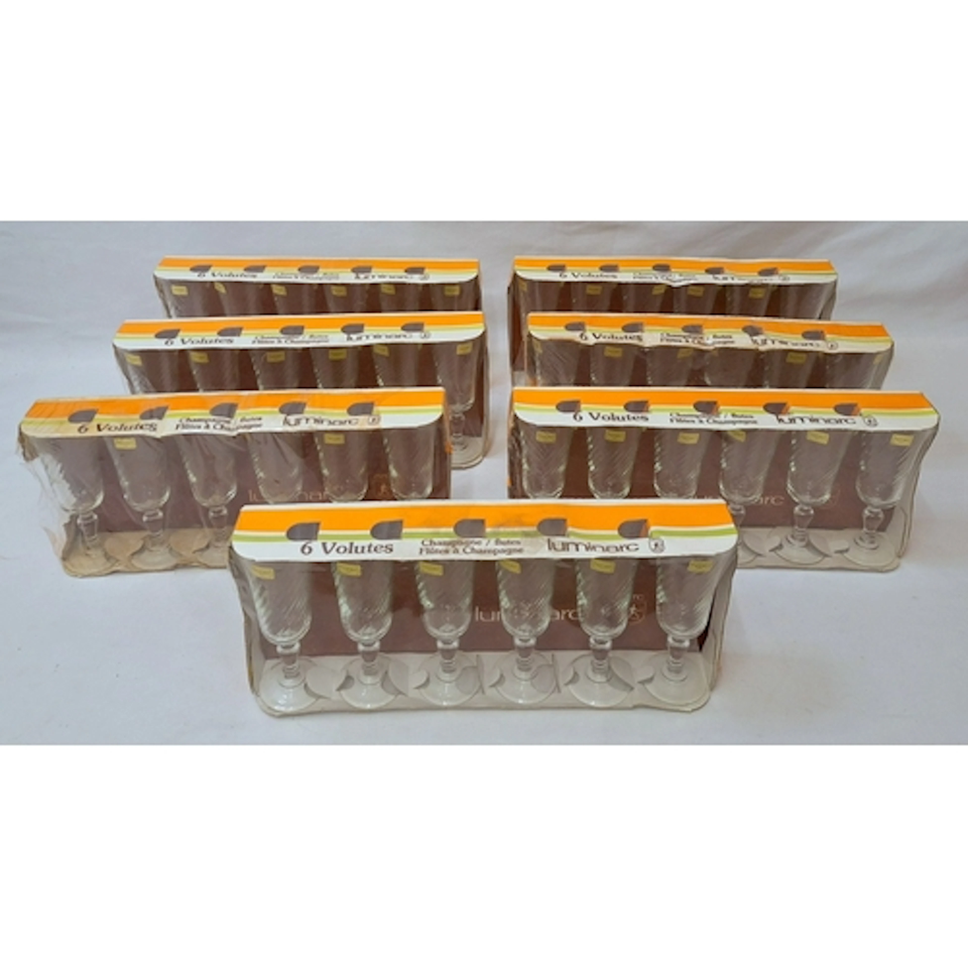 Vintage Luminarc Champagne Flutes as new in boxes (42 in tot...