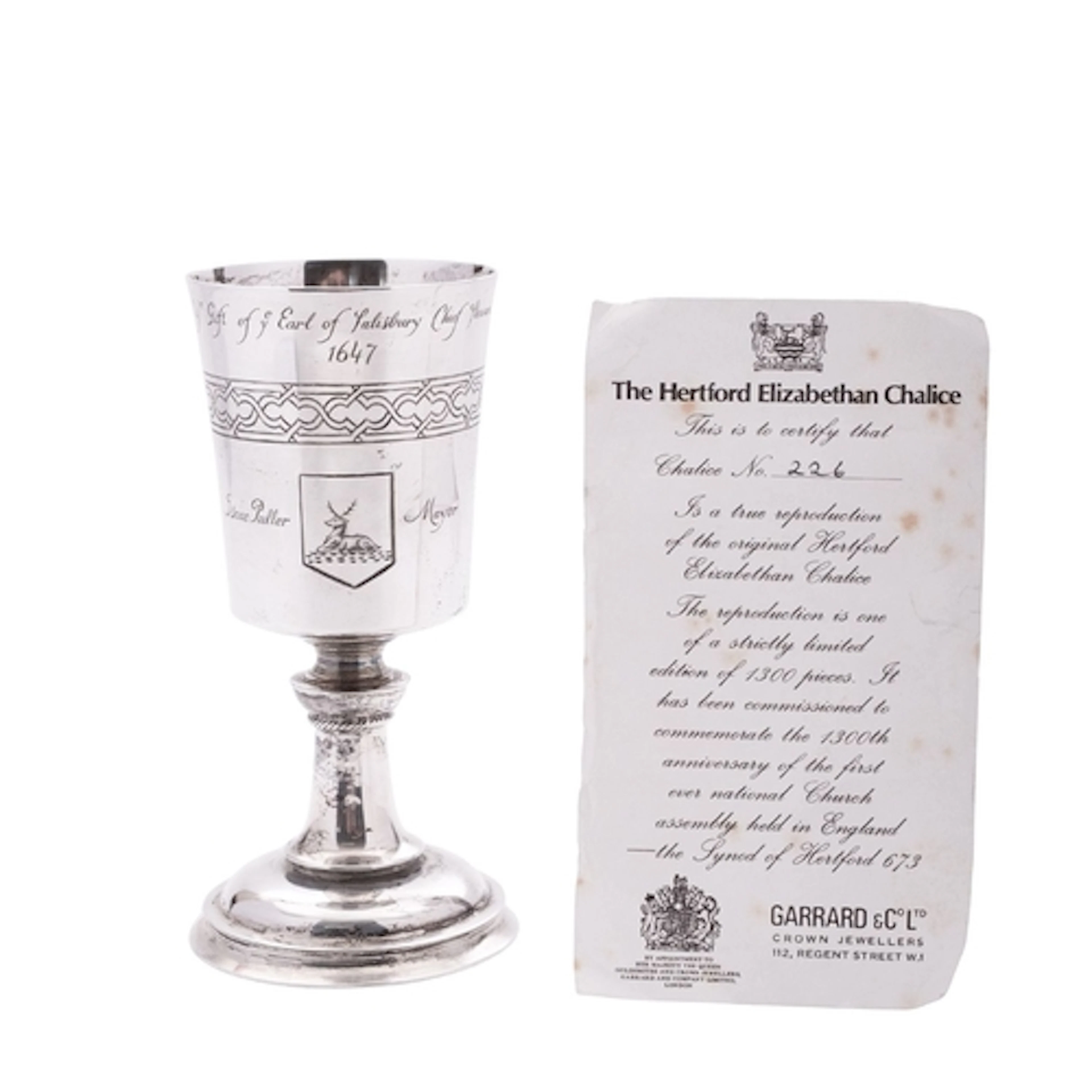 A modern limited edition cased silver goblet, modelled as a ...