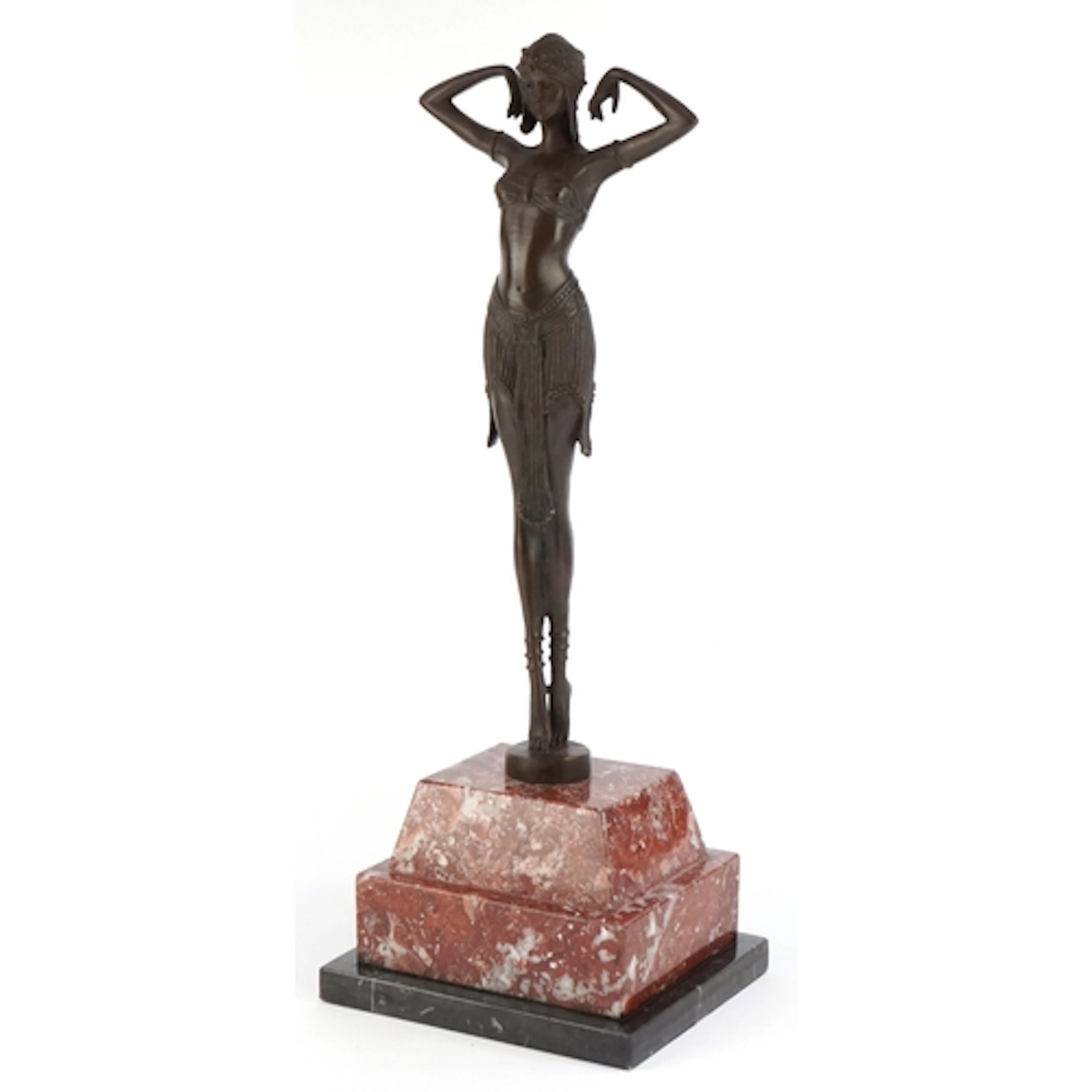 After Chiparus, patinated bronze study of a Art Deco style f...