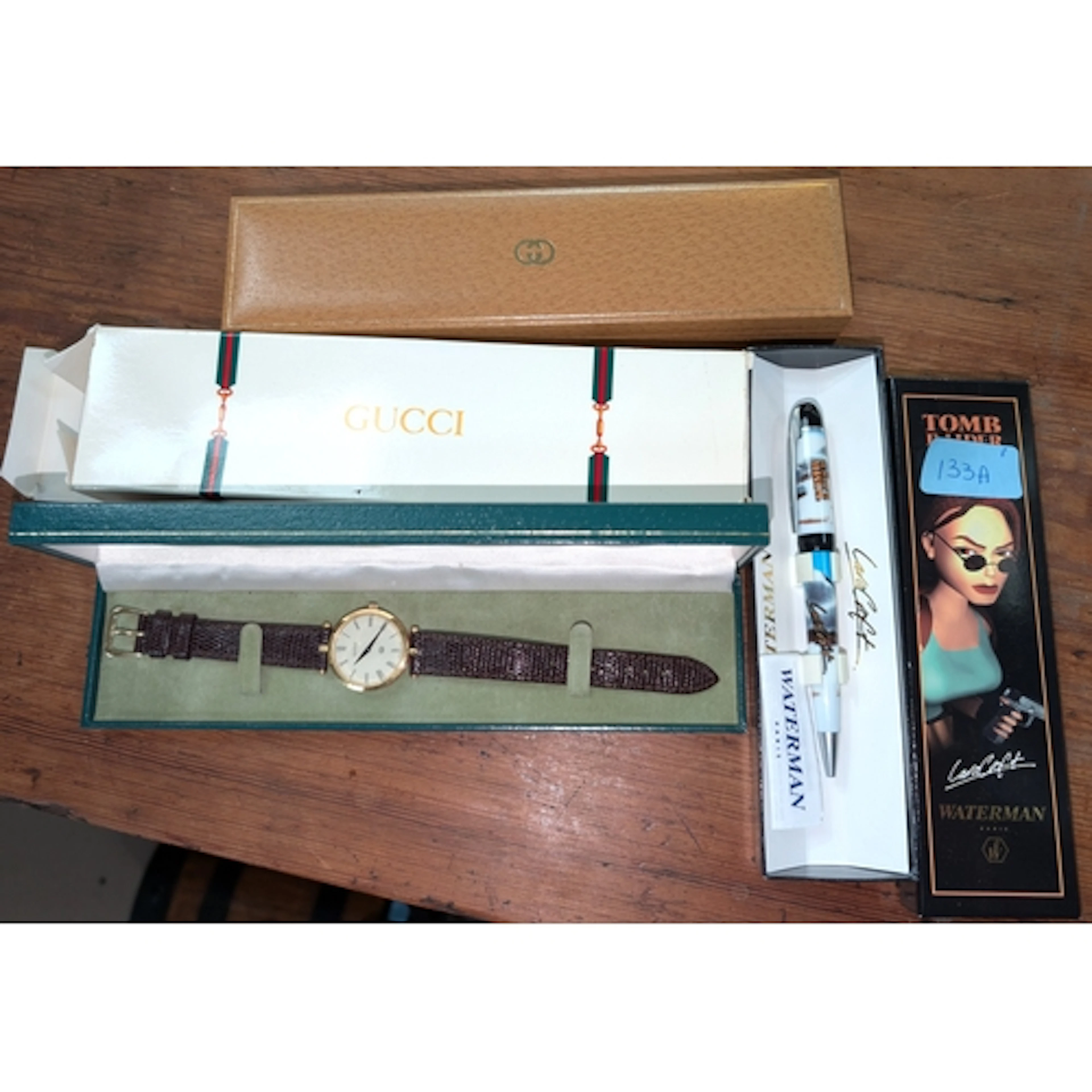 A Vintage collectable Waterman pen depicting Lara Croft Tomb...