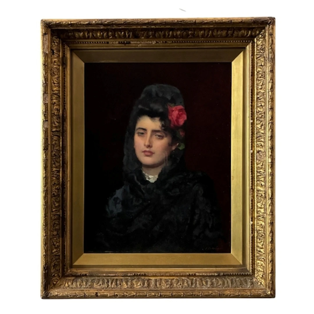 John Bagnold Burgess (1830-1897) - A Spanish lady wearing a ...