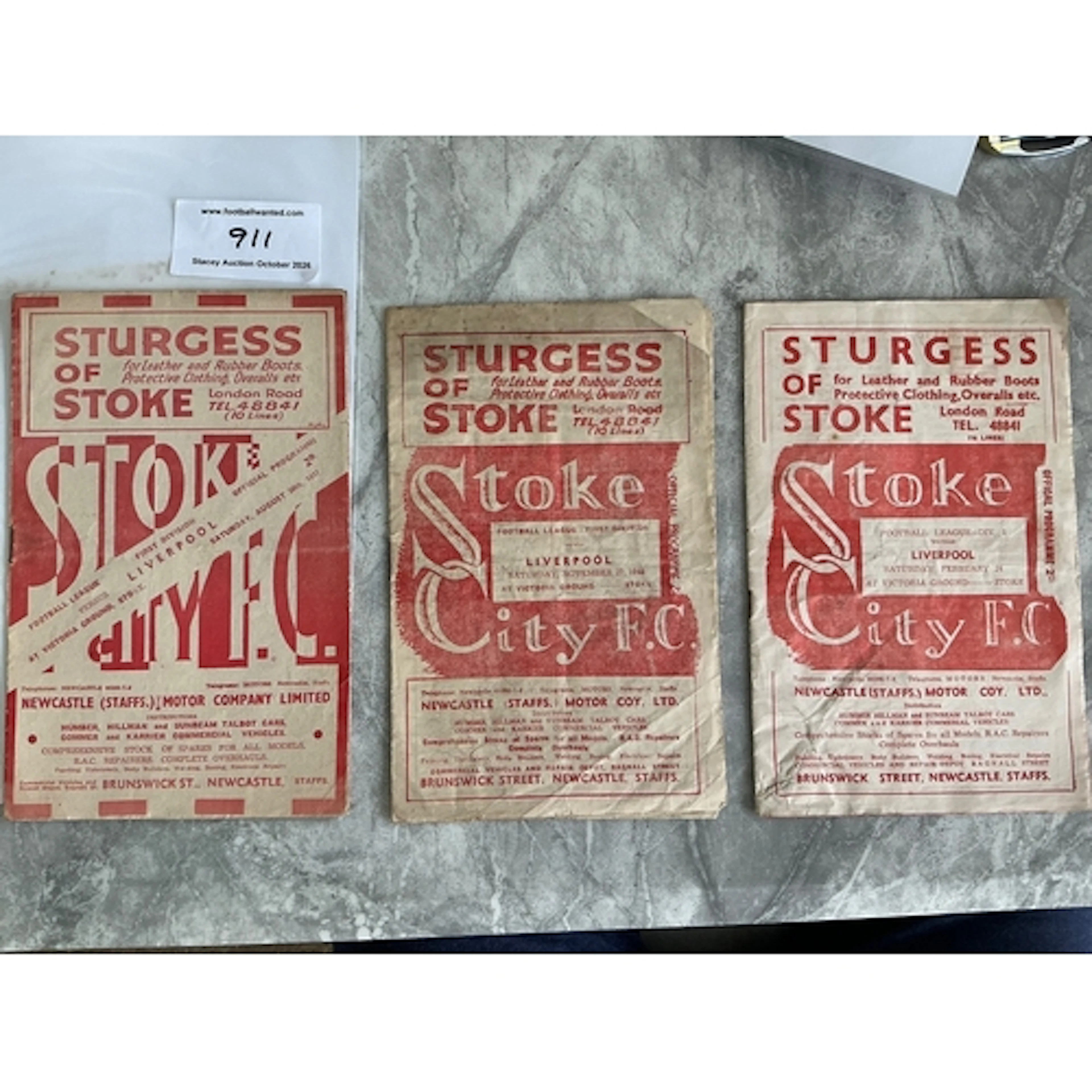 1940s Stoke City v Liverpool Football Programmes: 47/48 48/4...