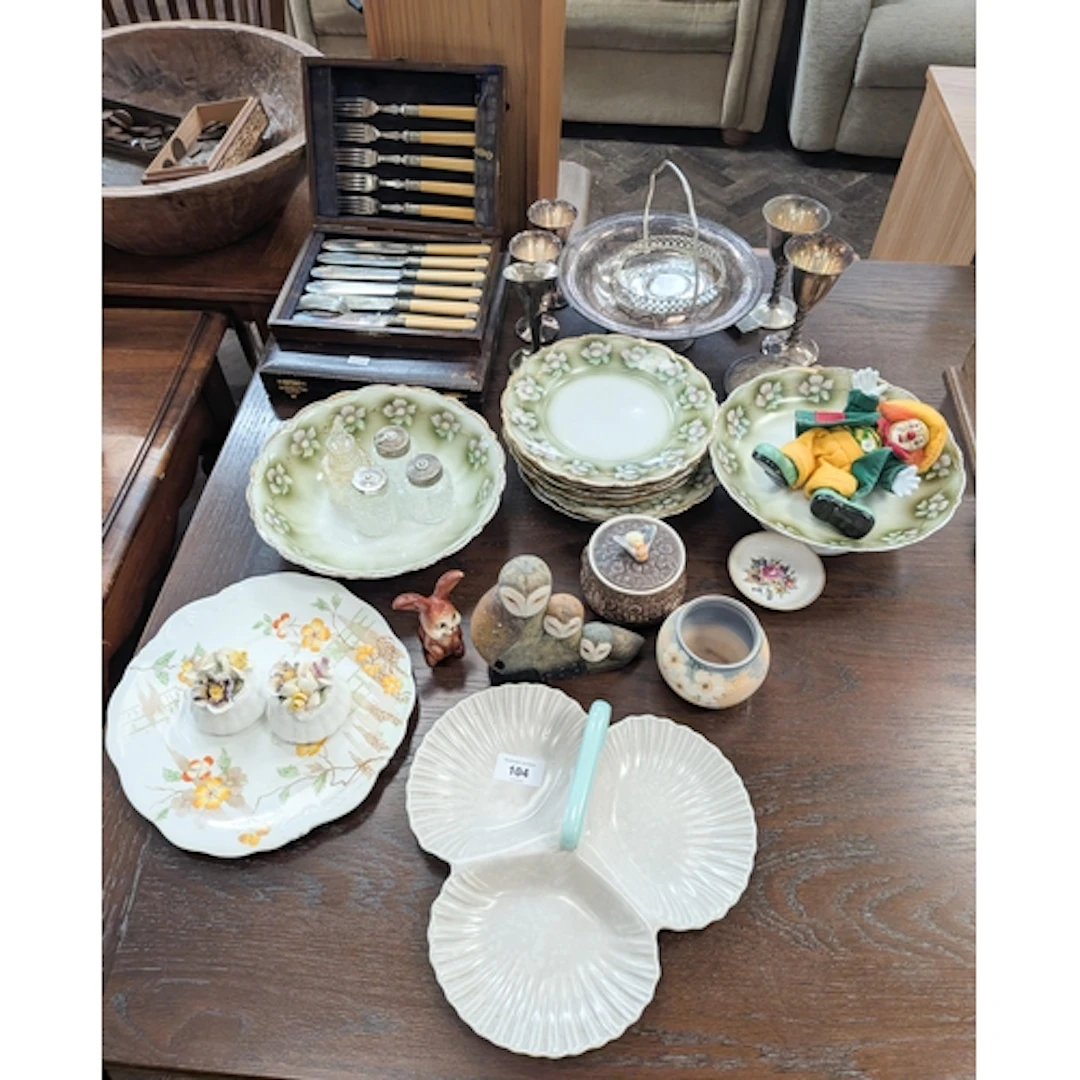 A collection of various plates, dishes, silver plated items,...