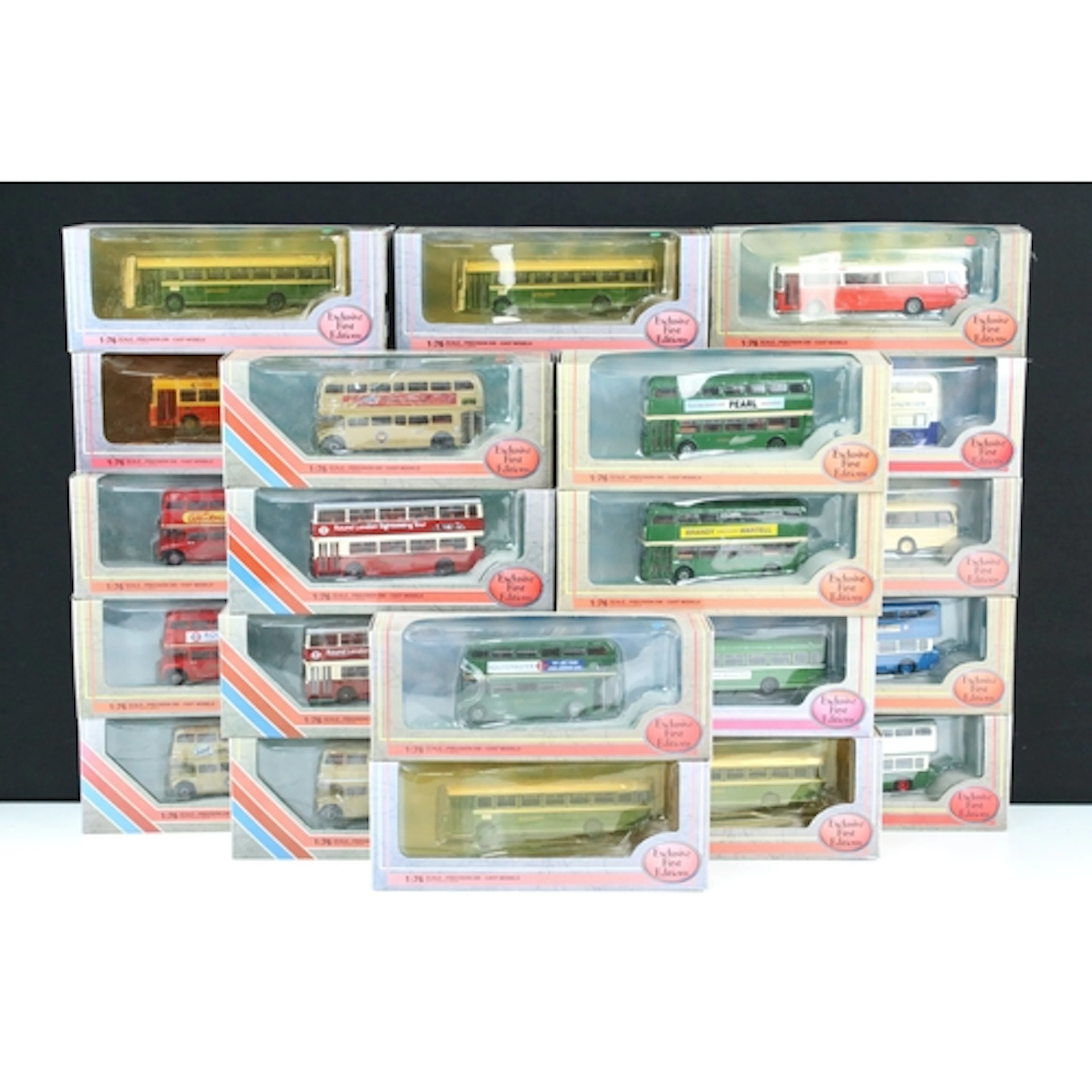 25 Boxed EFE Exclusive First Editions diecast model buses, a...