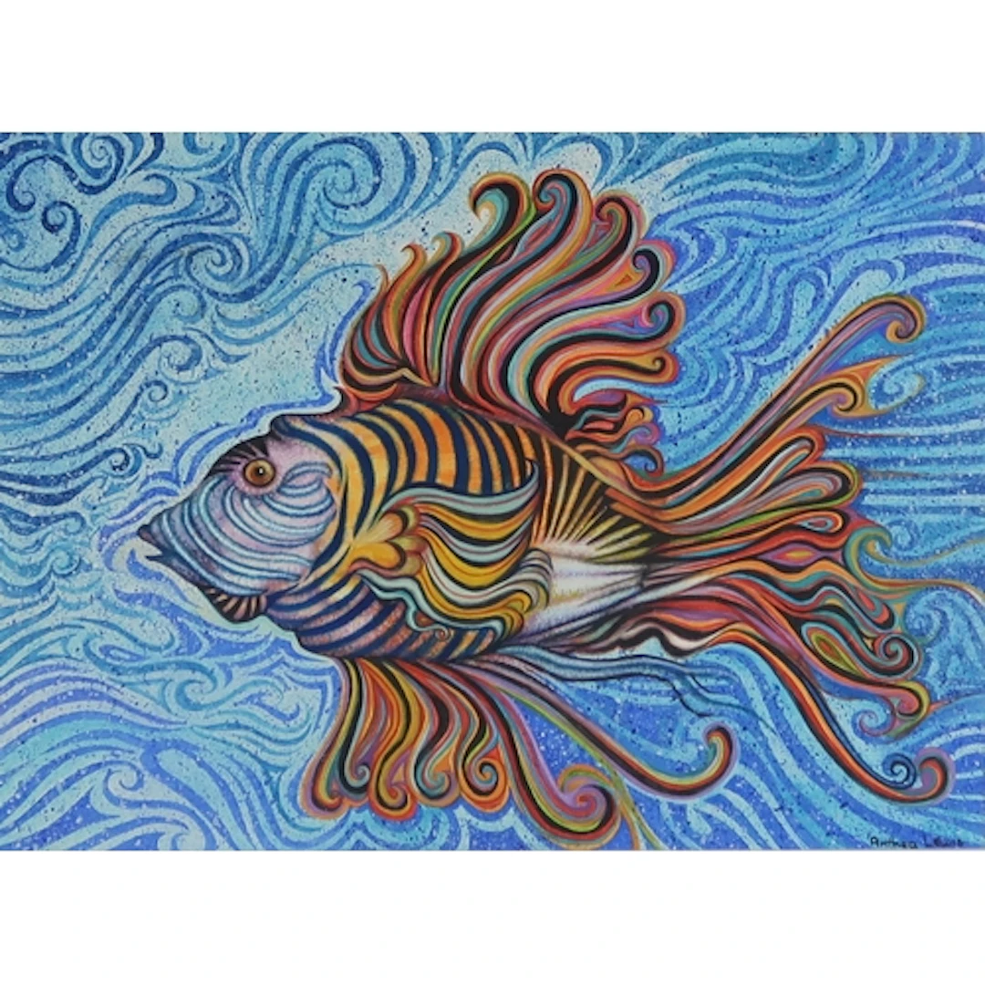 ANTHEA LEWIS RSW (SCOTTISH b.1948) MULTICOLOURED FISH ...