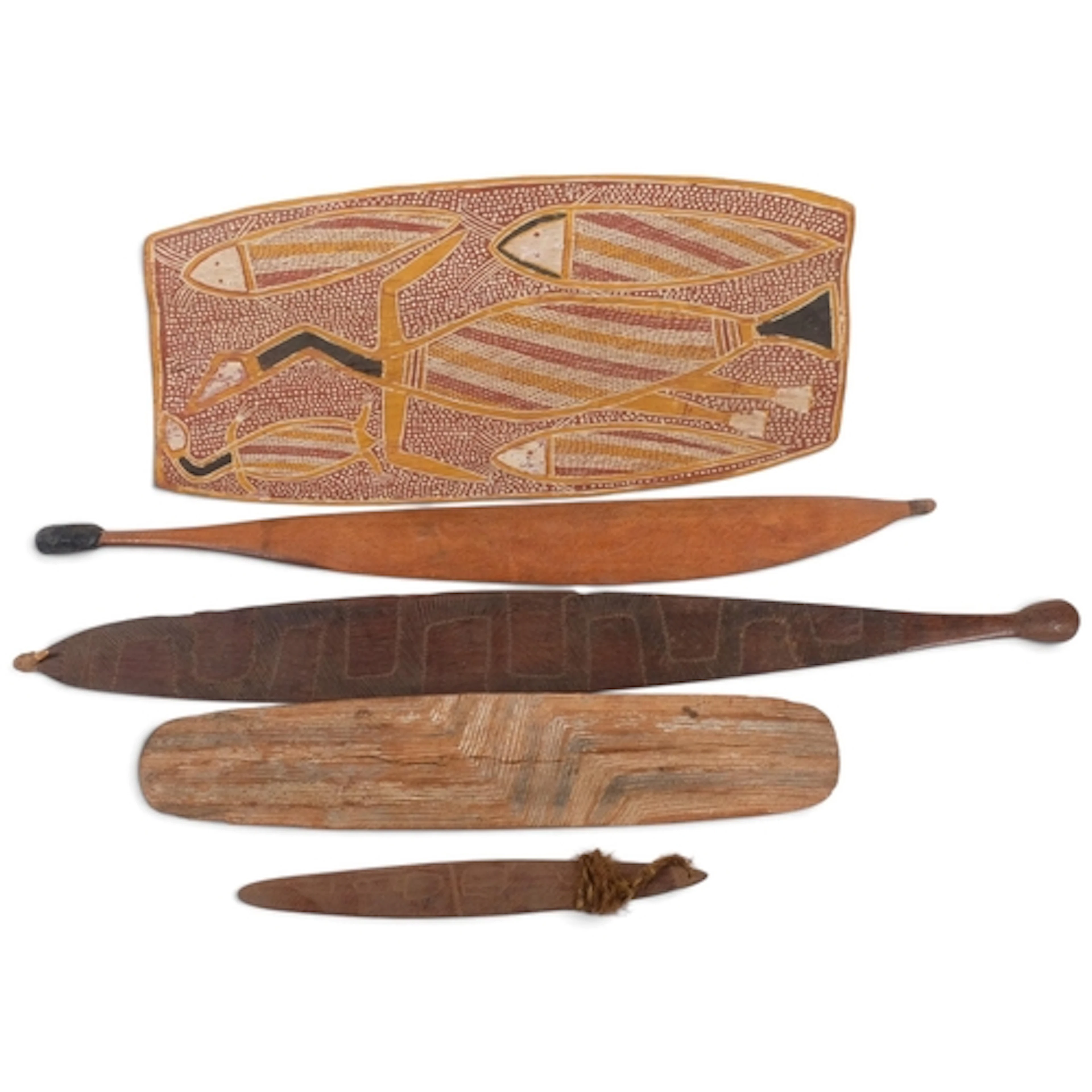 A group of Vintage Australian Aboriginal items, including a ...