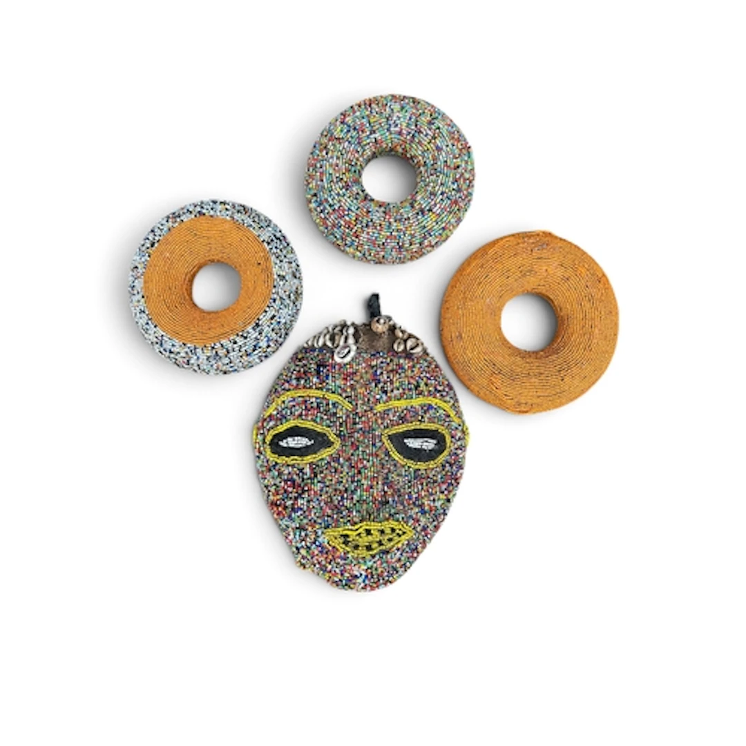 AN ASSORTED BEADED COLLECTION FROM CAMEROON To include 3 bra...