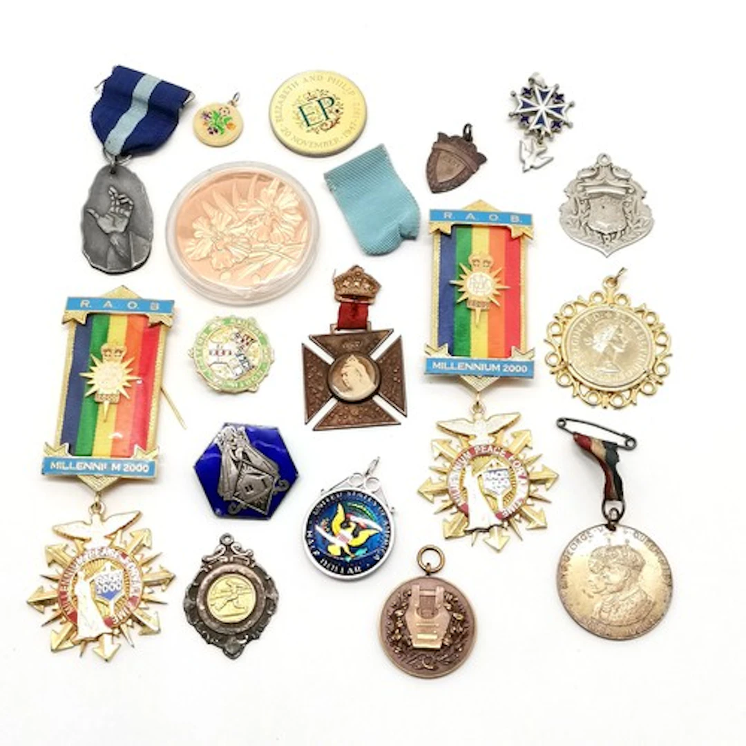 Qty of medallions etc inc RAOB Millennium, 1897 Queen Victor...