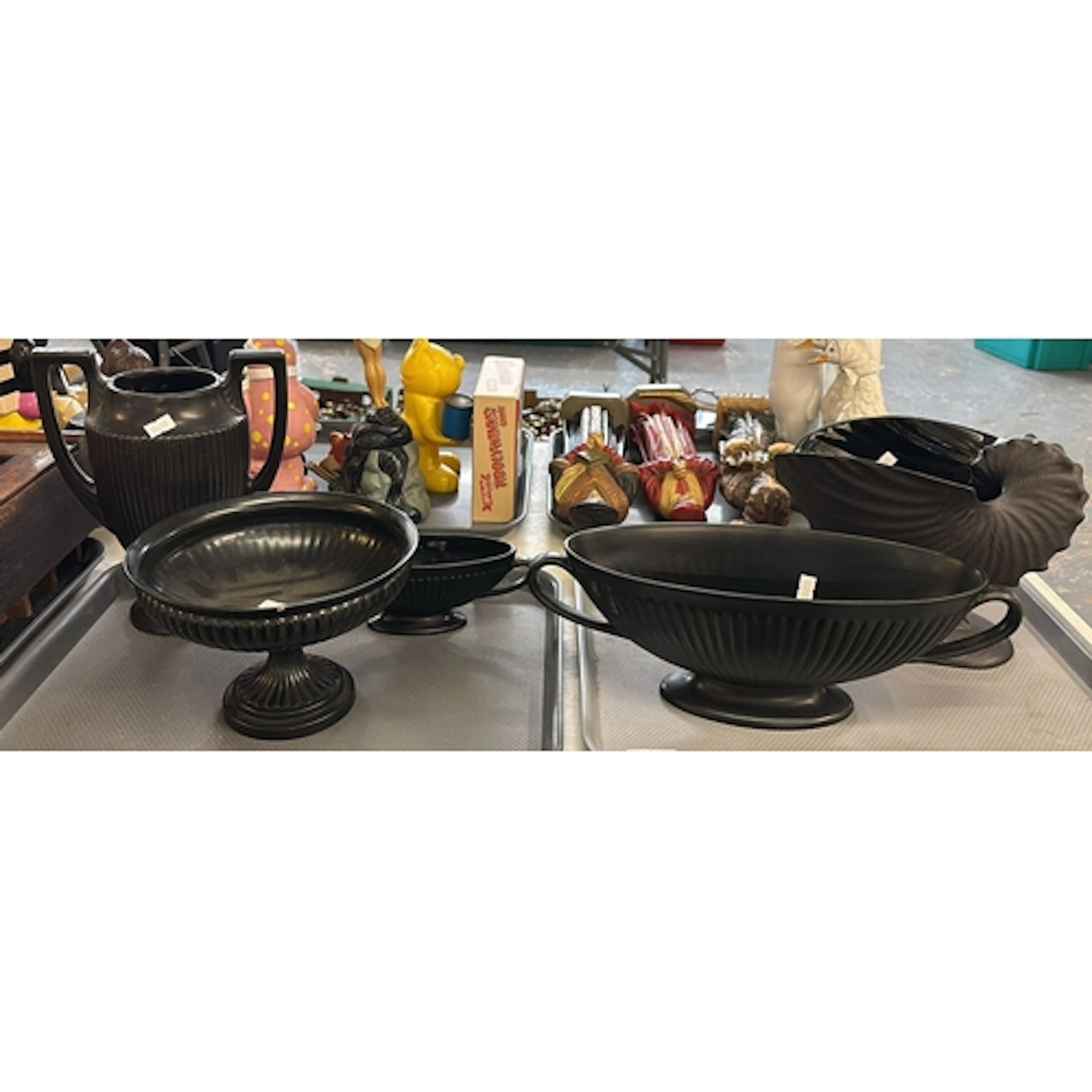 Collection of Wedgwood black basalt and black glazed china i...