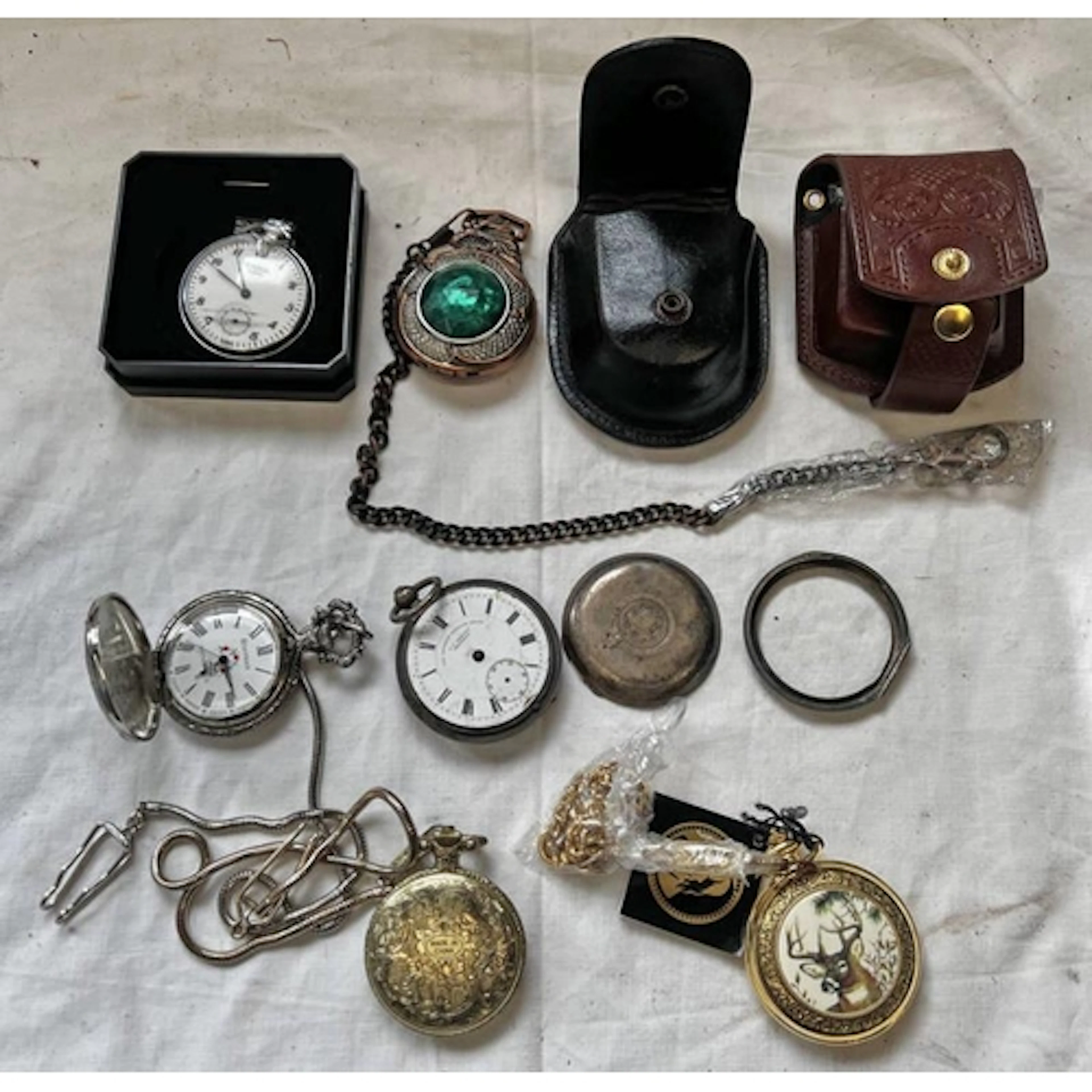 SILVER CASED POCKET WATCH (AF), KNIGHTSTONE COLLECTIONS POCK...