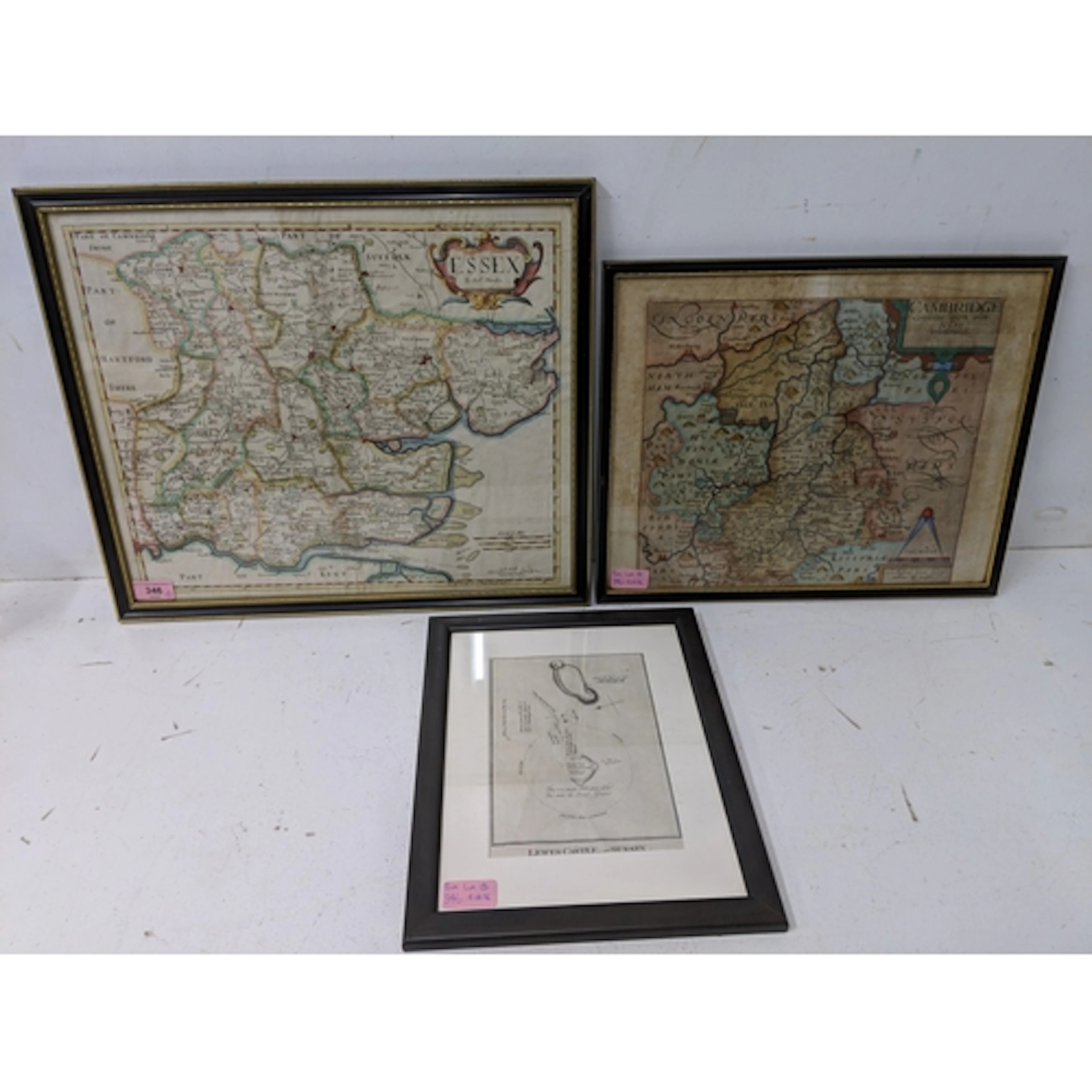 Three maps to include Lewis Castle, a 17th century Robert Mo...