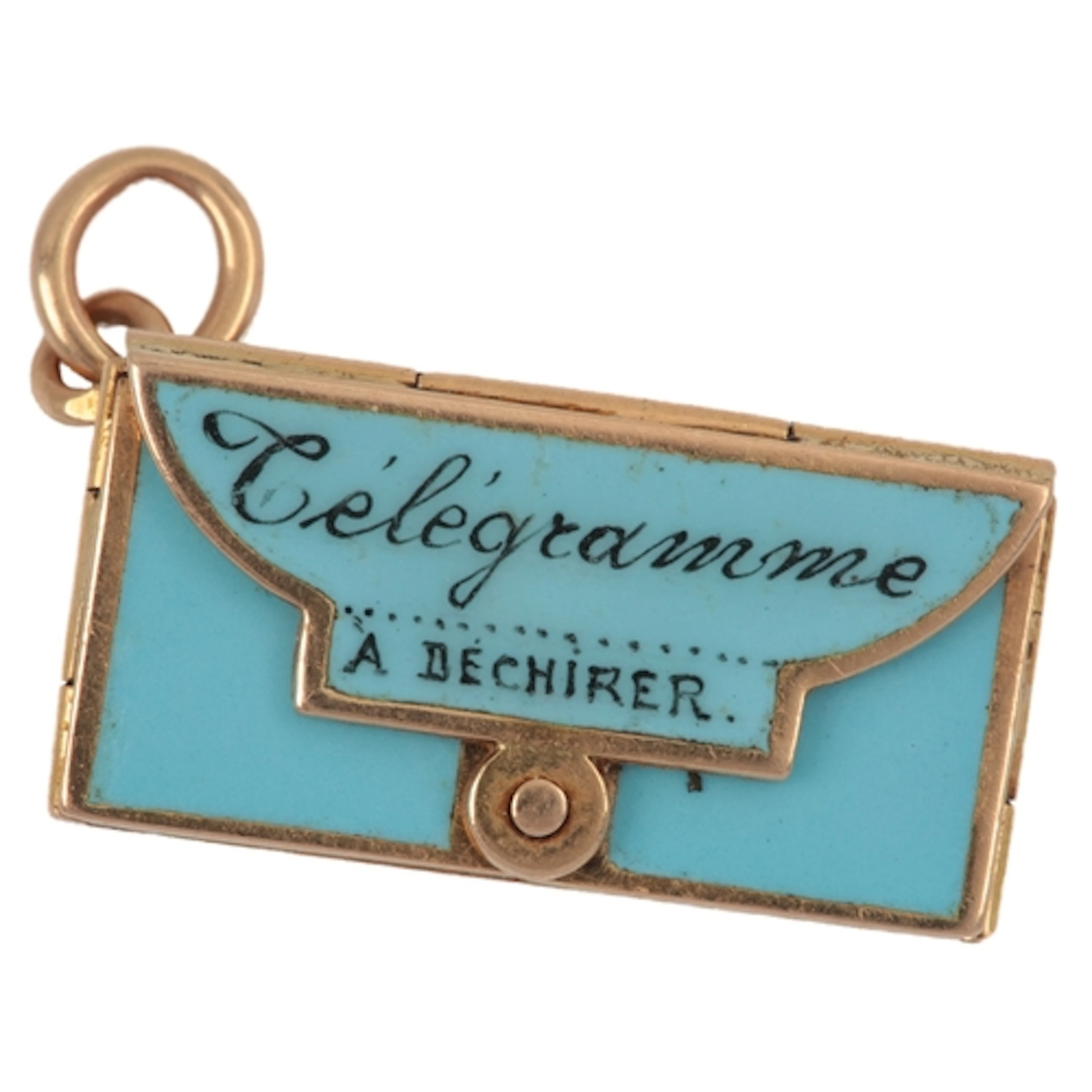 A gold and enamel charm pendant, France, early 20th century,...