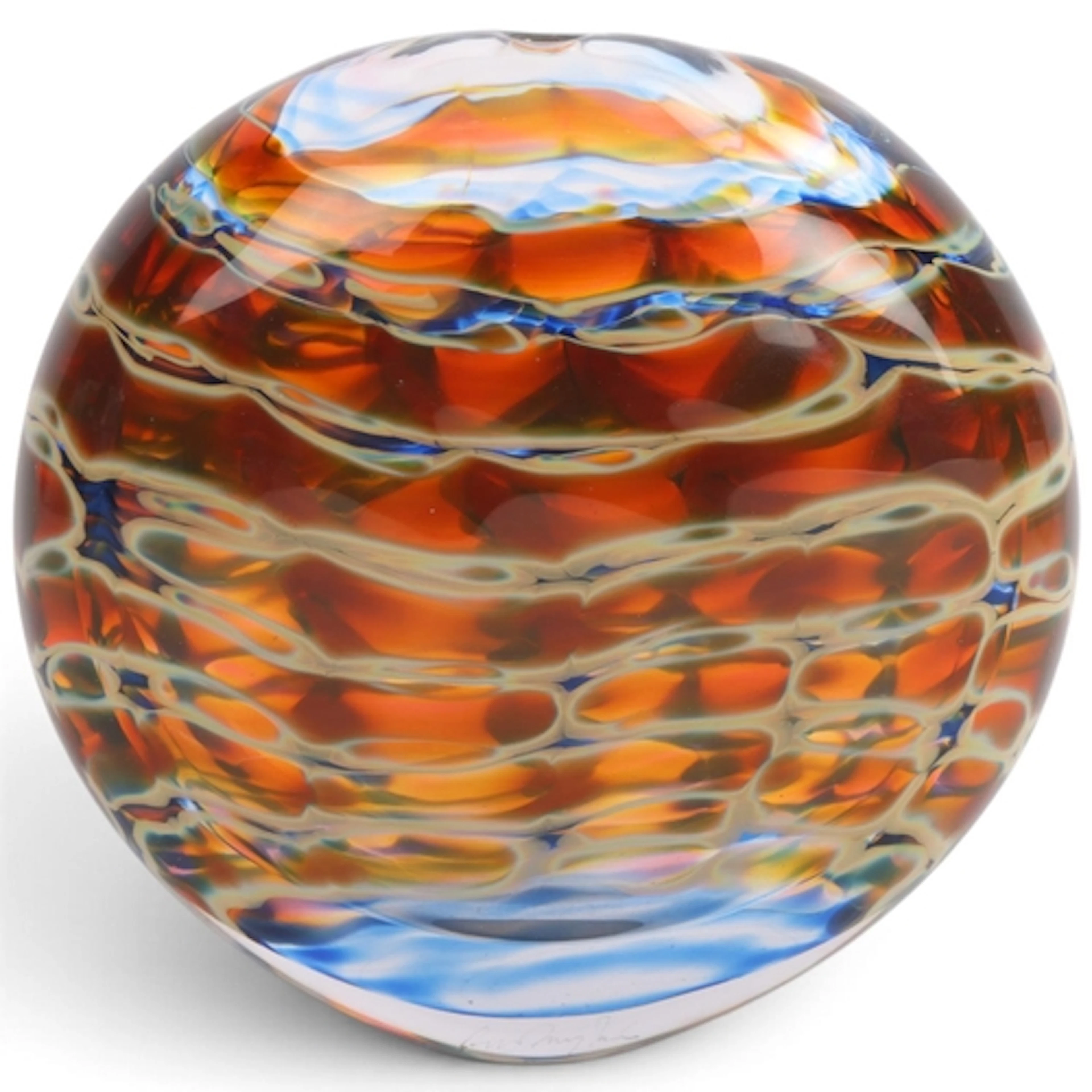 PETER LAYTON studio glass, British, a studio Art Glass pebbl...