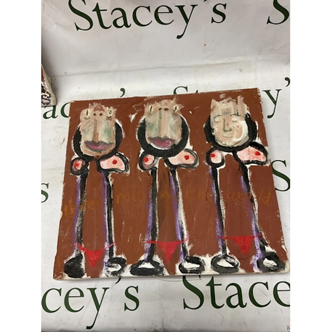 Joel S Dickens (1974-), “Three men in the World”, 35 cm x 39...
