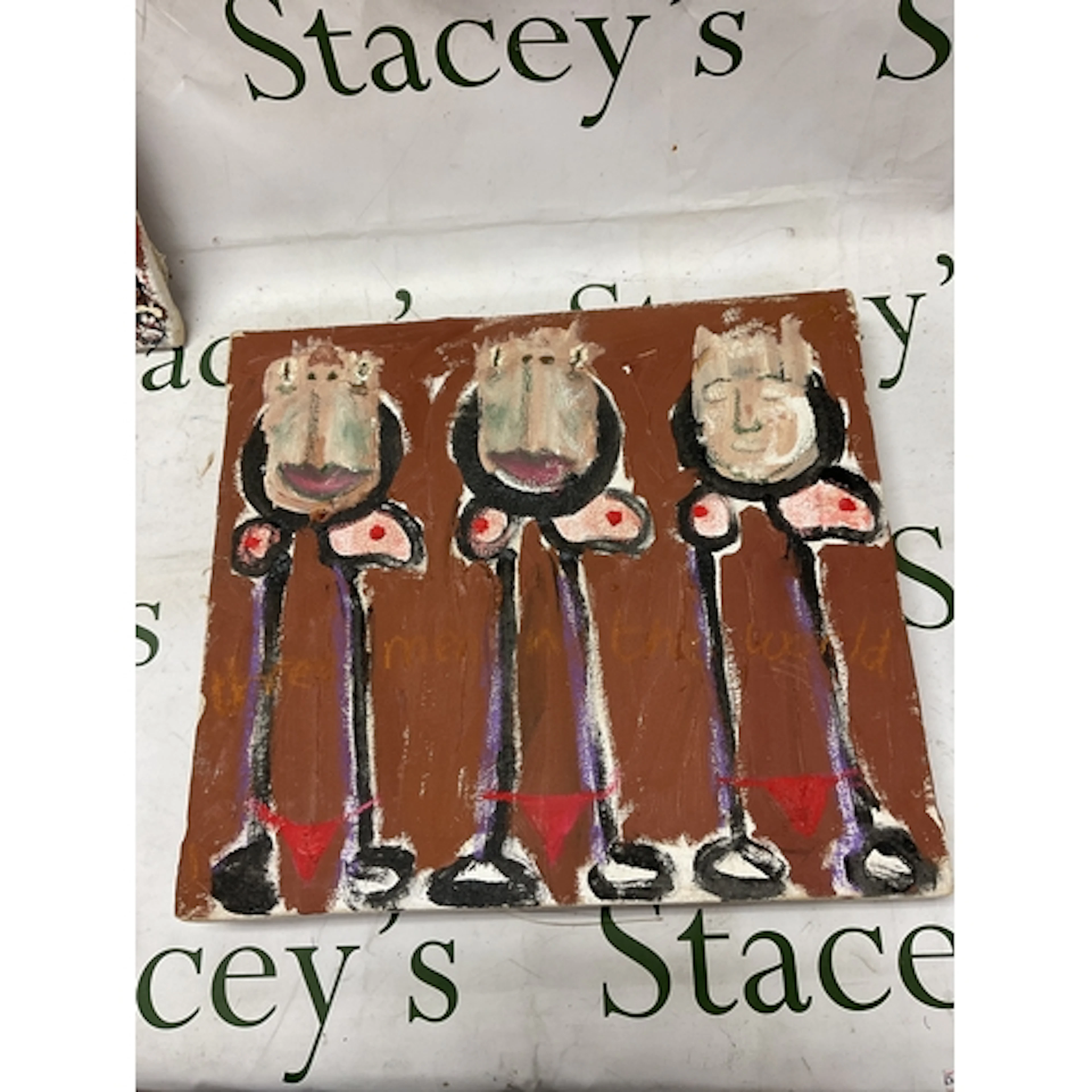 Joel S Dickens (1974-), “Three men in the World”, 35 cm x 39...
