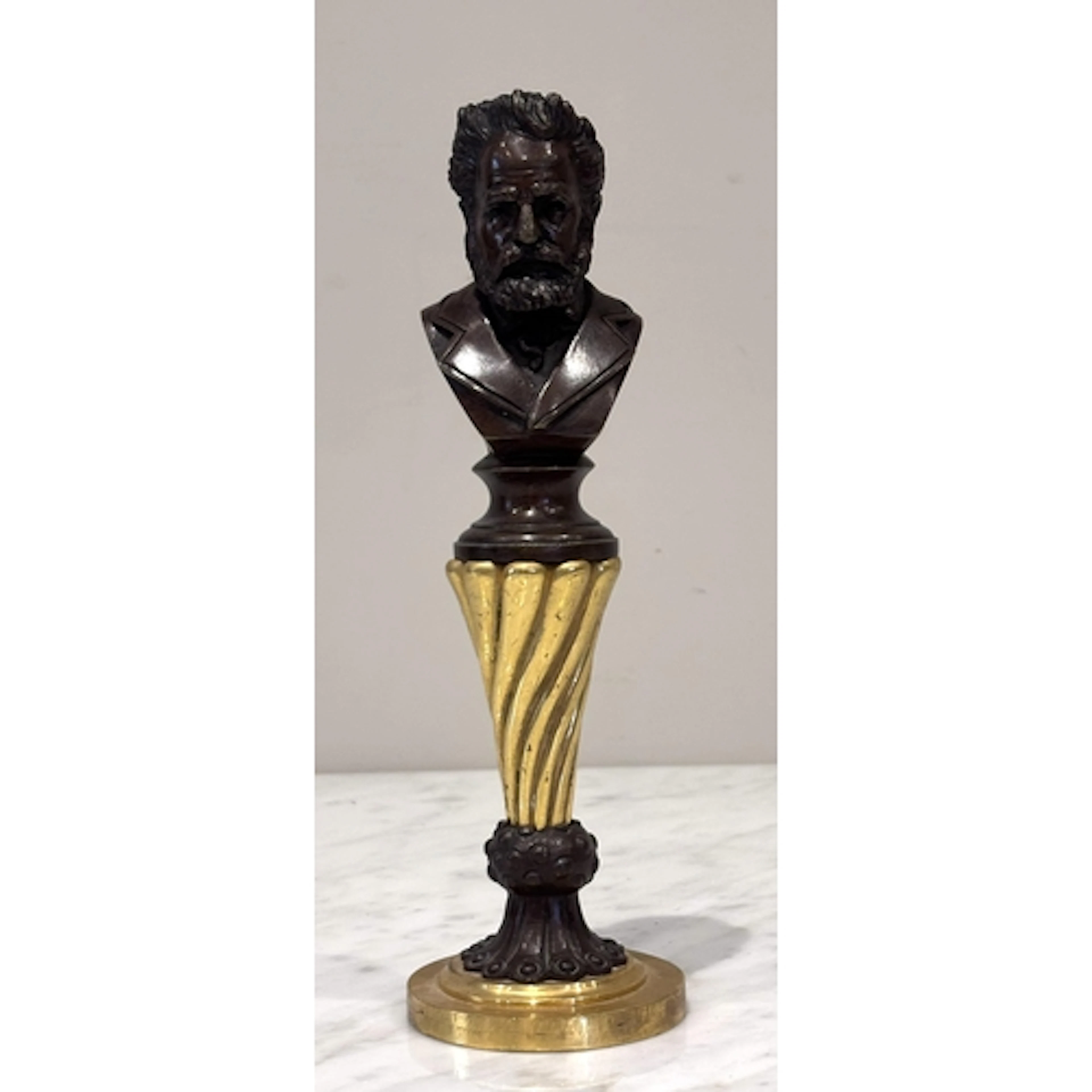 A French patinated bronze bust of Victor Hugo (French, 1802-...