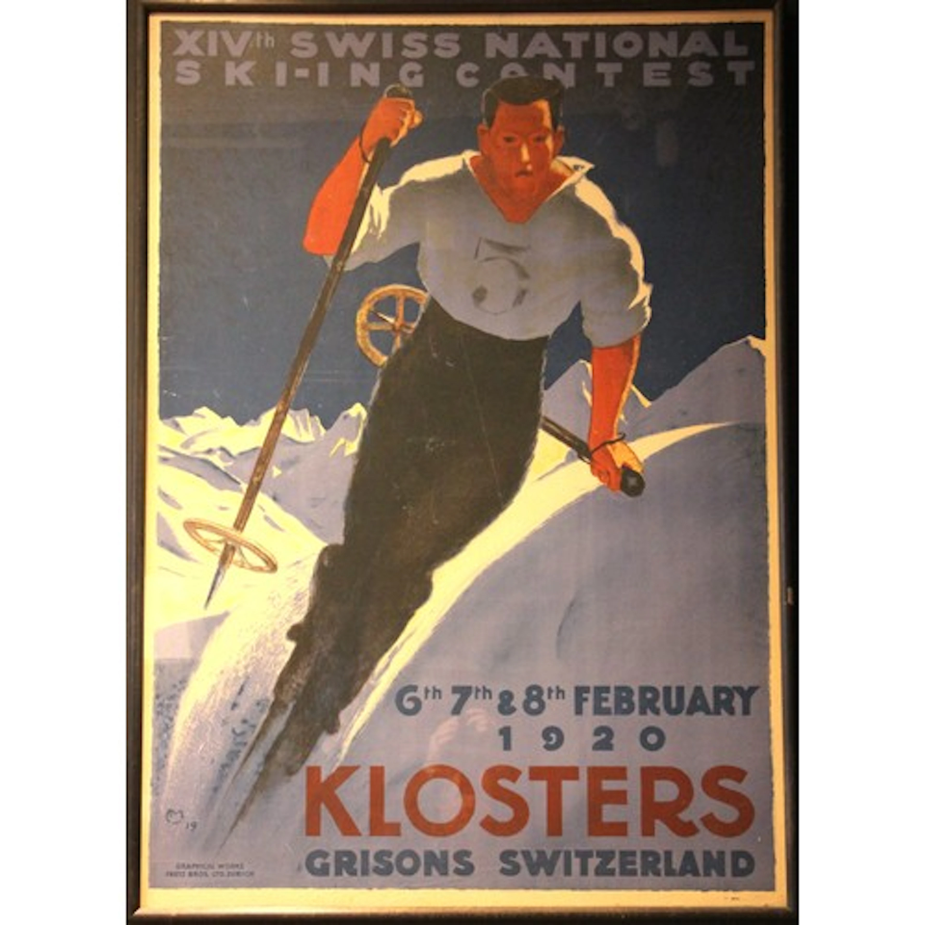 SKI / SKIING POSTER: After Carl Moos (German/Swiss, 1878-195...