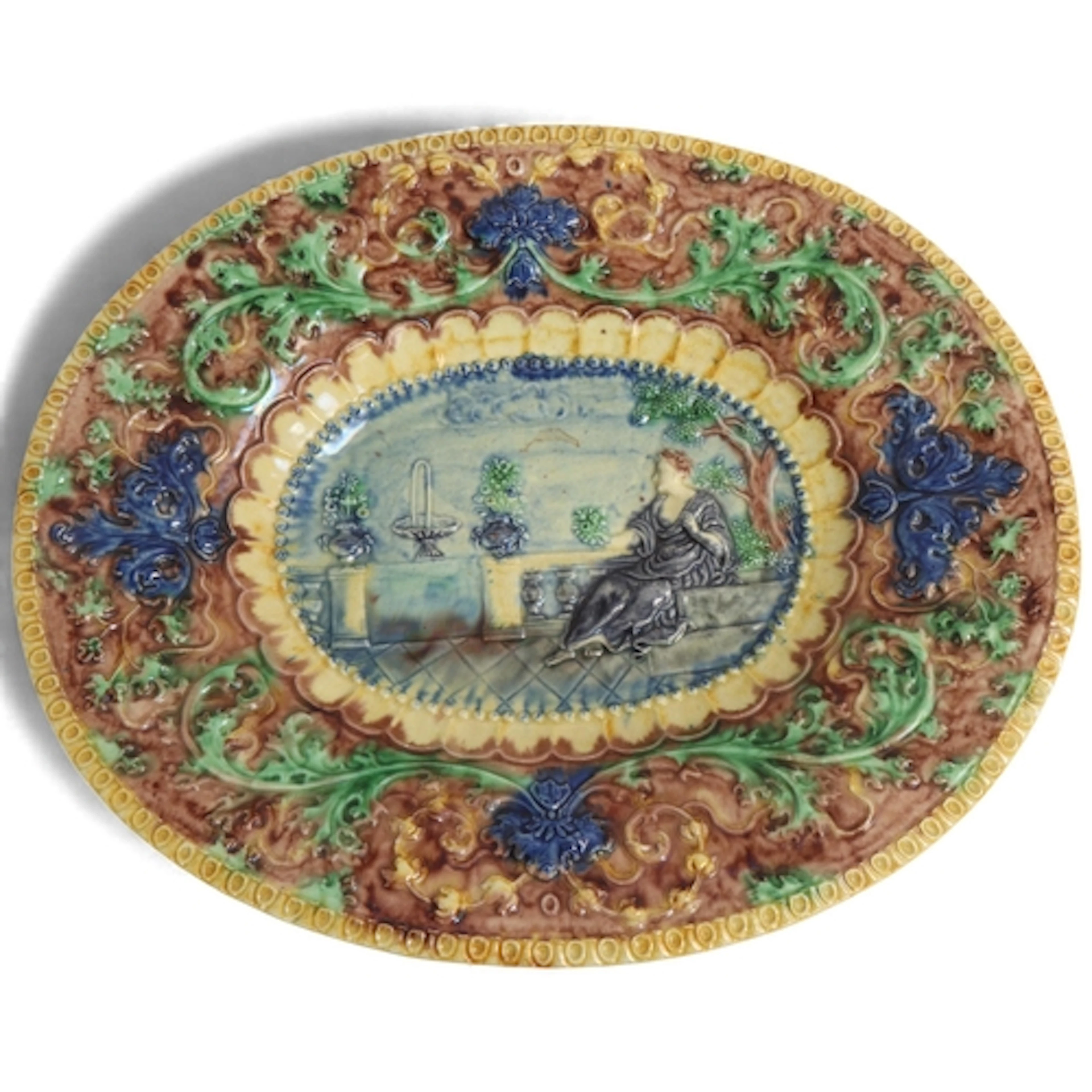 A 19th century Majolica oval dish, in the manner of Bernard ...