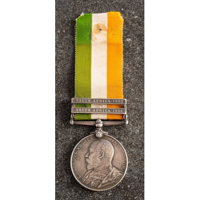A King's South Africa Medal with two clasps to '1419 Pte A W...