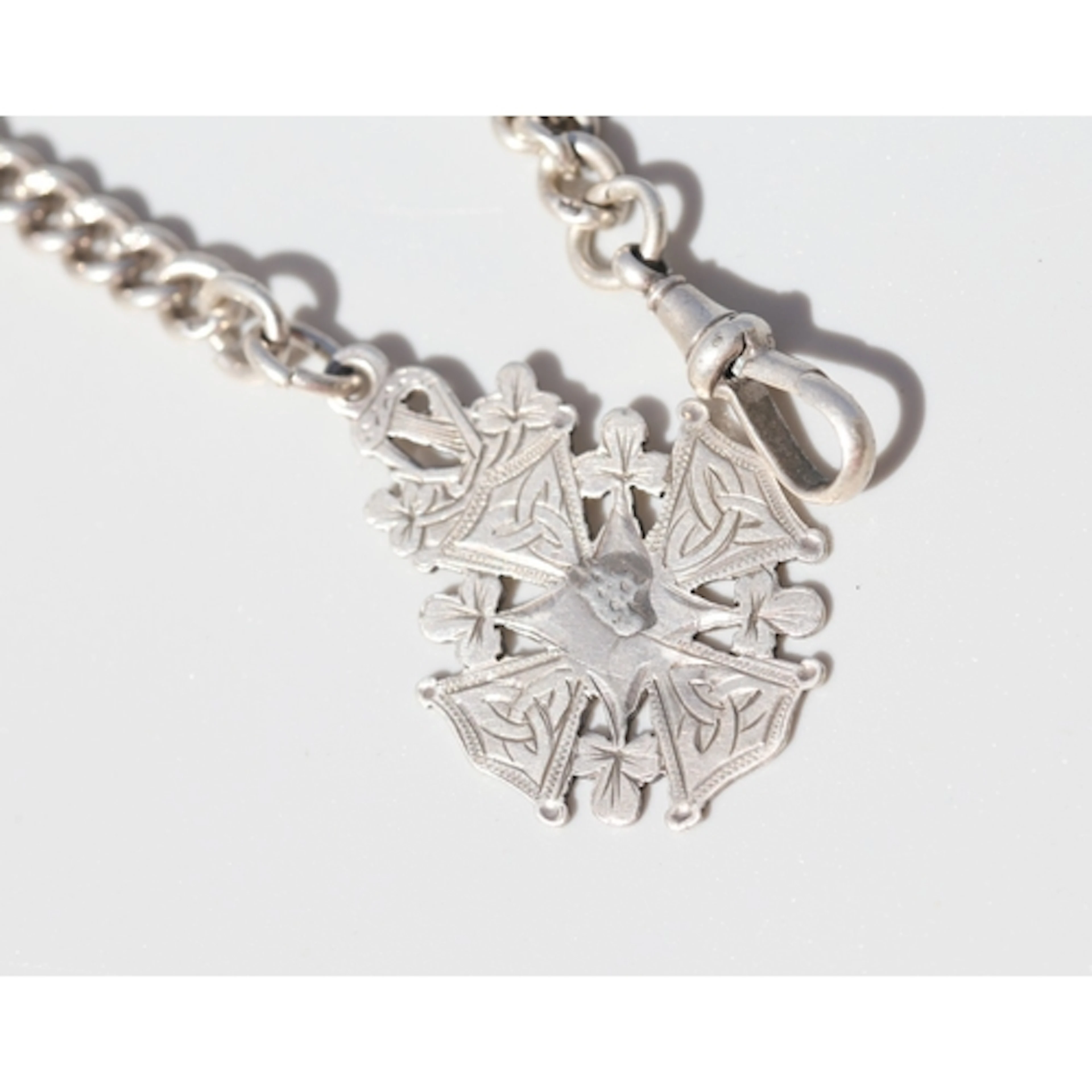 Sterling Silver Graduated Form T-Bar Pocket Watch Chain 33cm...