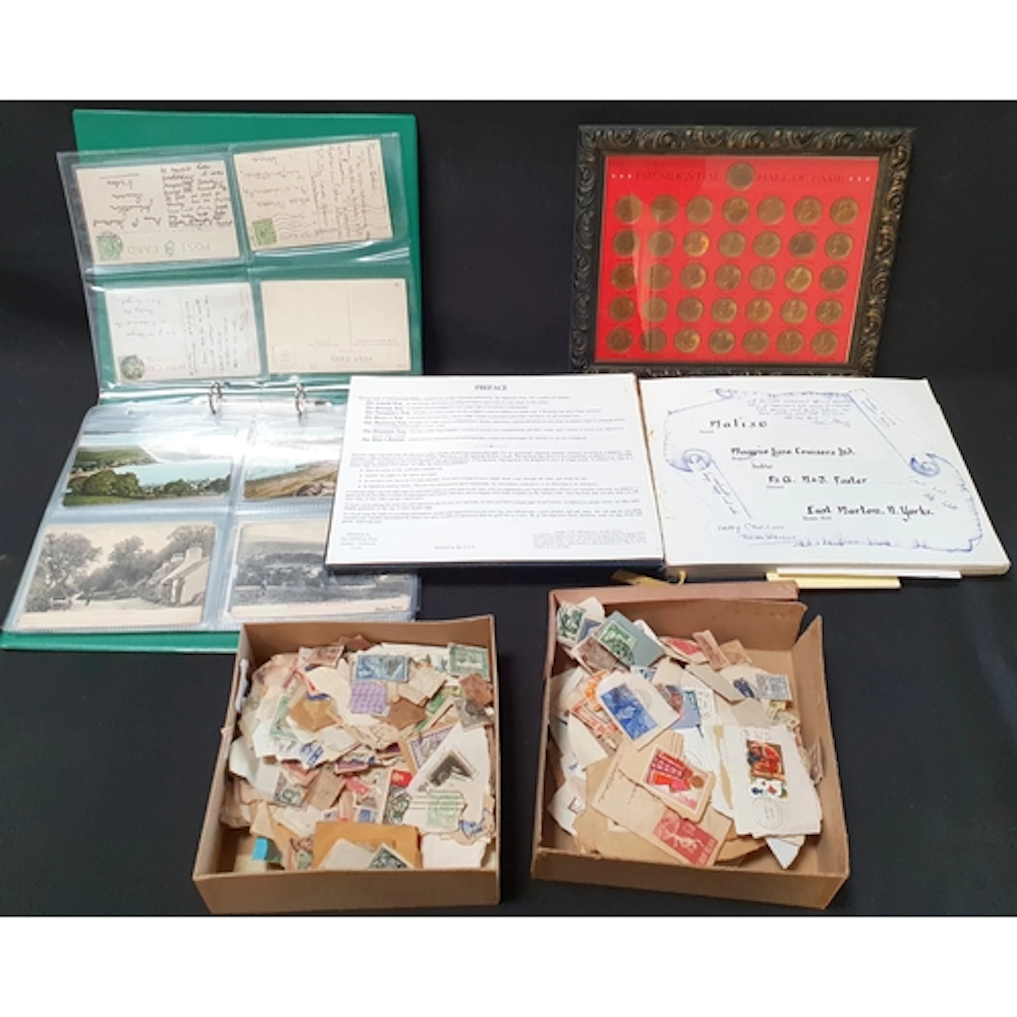 COLLECTION OF WORLD STAMPS AND POSTCARDS the stamps includi...
